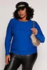 Plus Size Ruched Side Long Sleeve Top sold by Rainbow