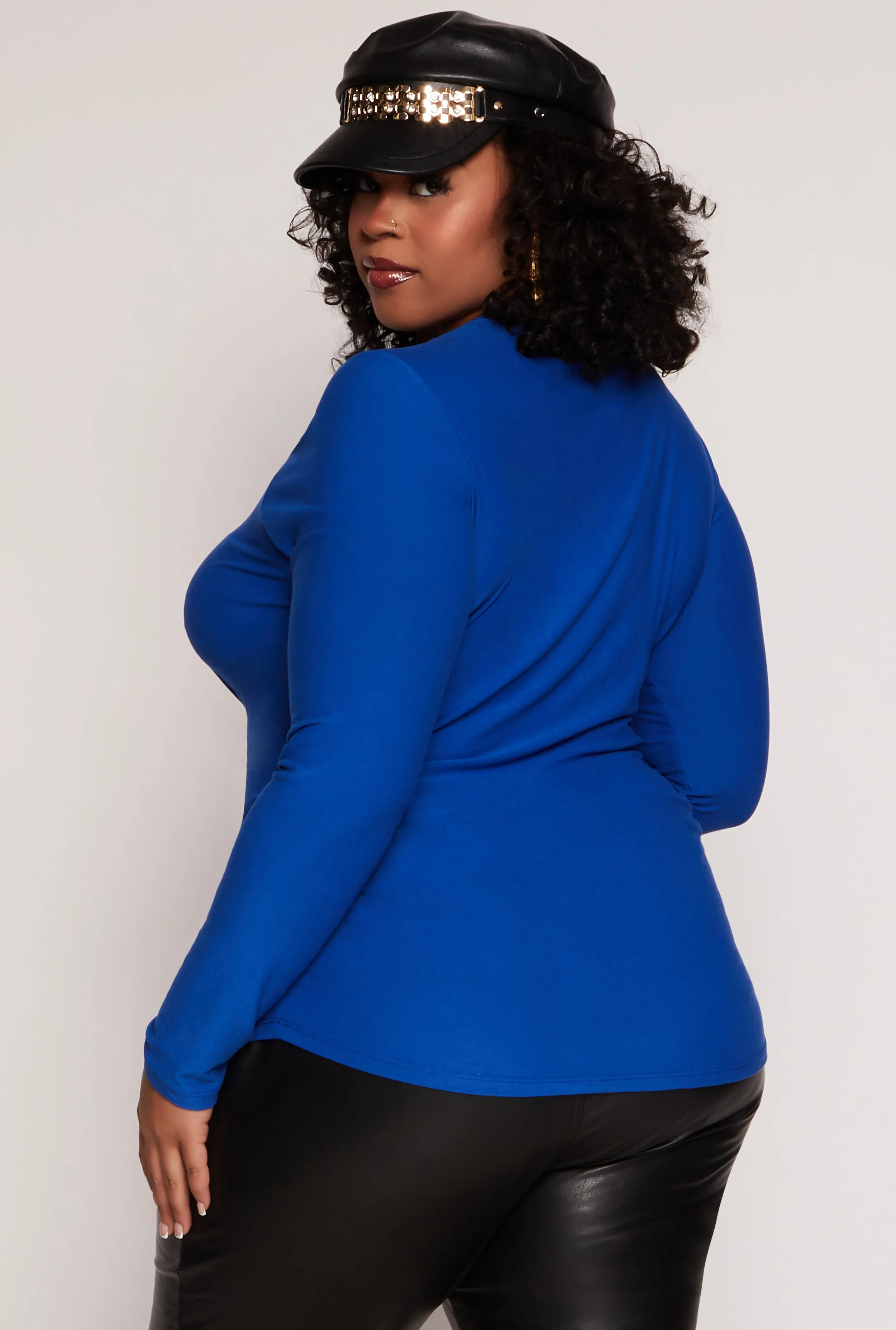 Plus Size Ruched Side Long Sleeve Top sold by Rainbow product image thumbnail 3