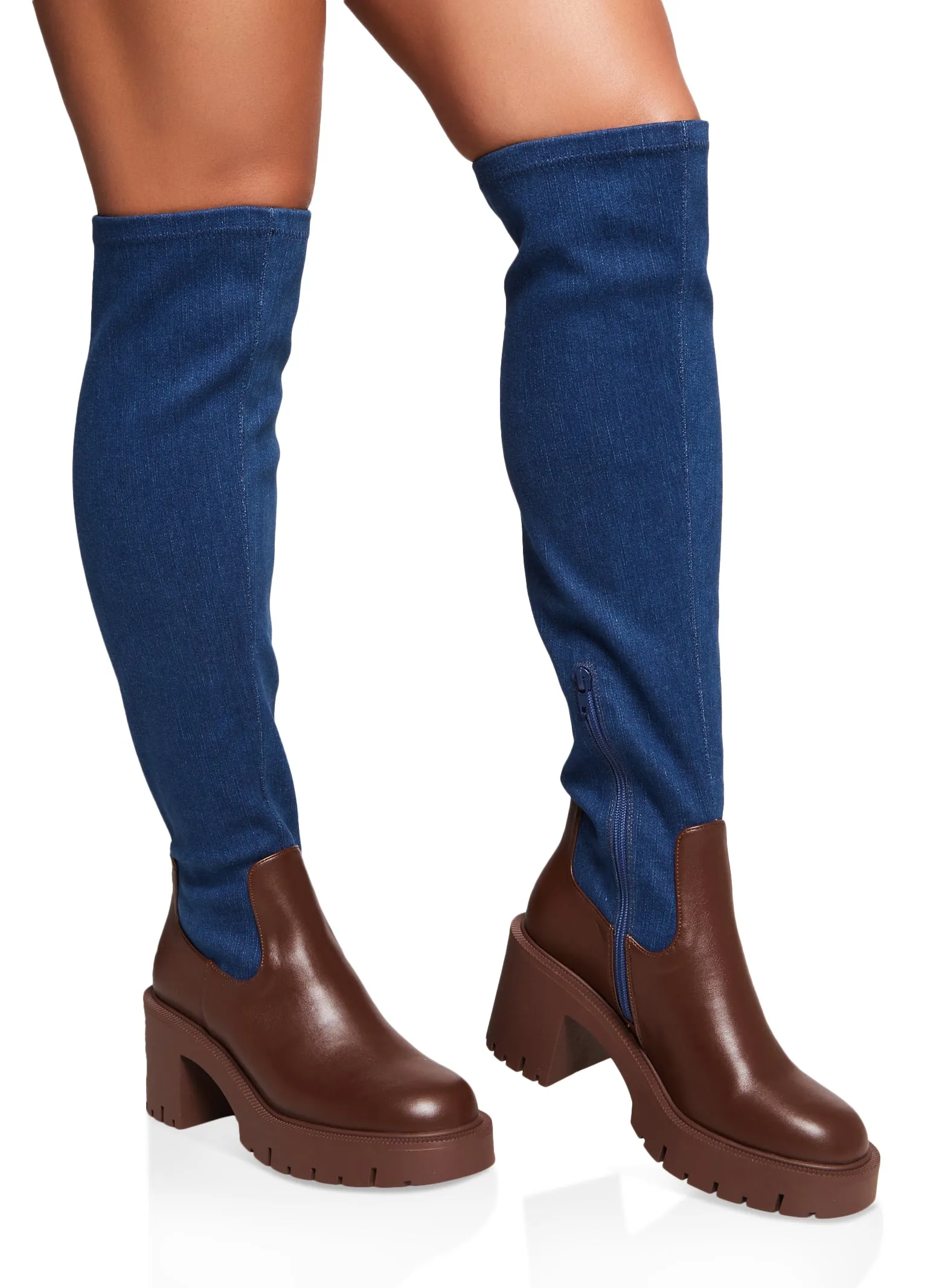 Mid Heel Platform Over the Knee Boots sold by Rainbow product image thumbnail 2