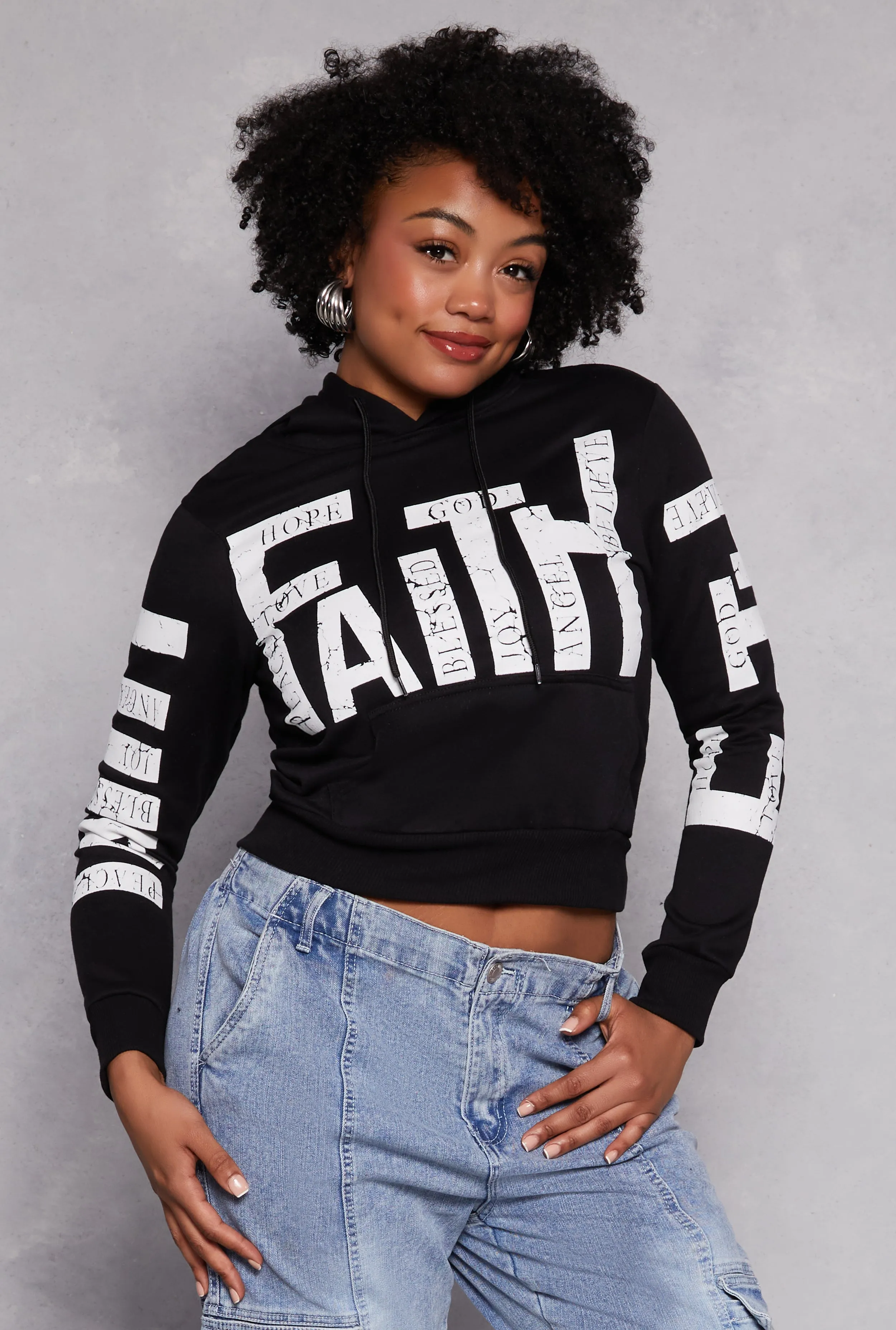 Plus Size Faith Graphic Hooded Sweatshirt sold by Rainbow