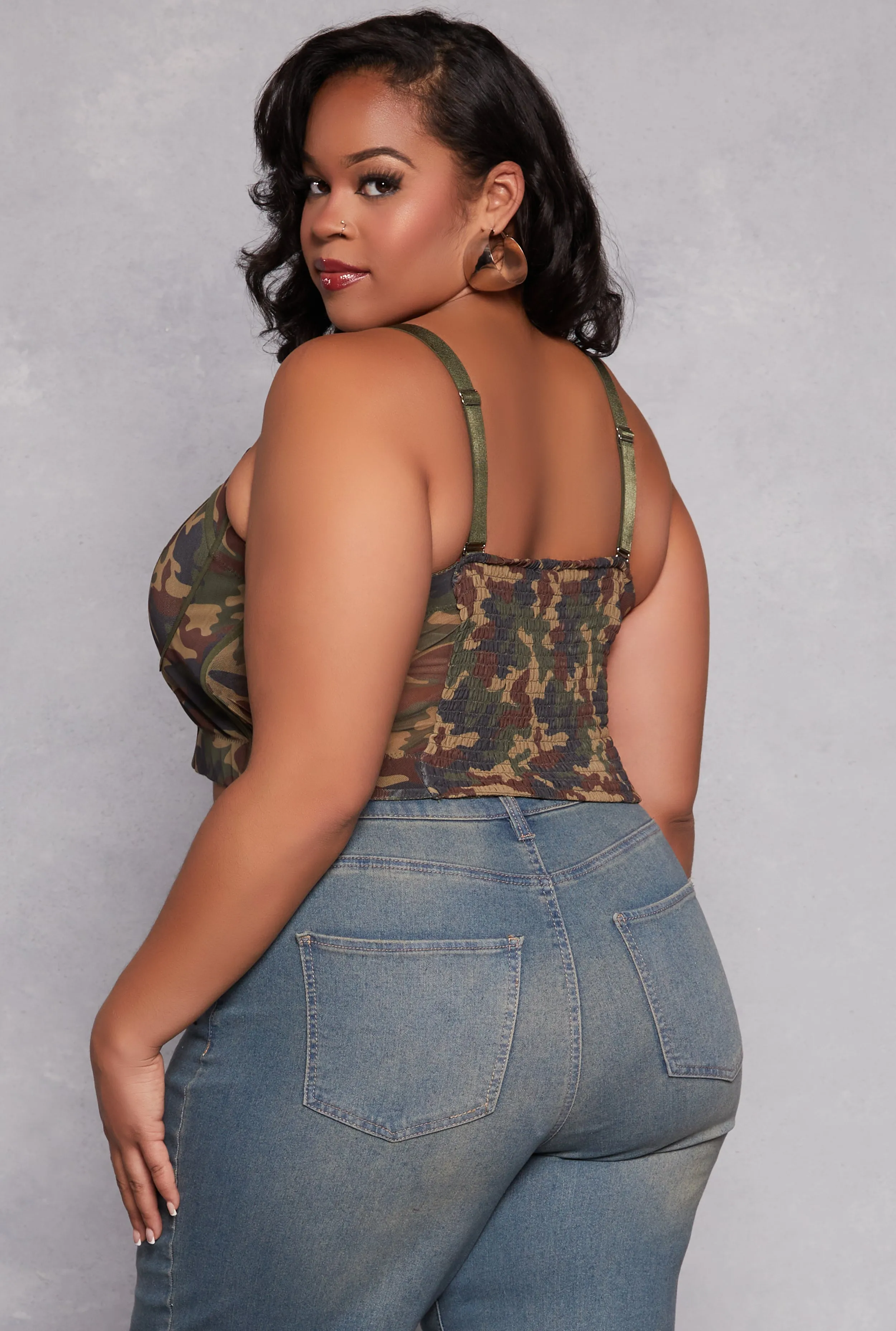 Plus Size Mesh Camo Bustier Top sold by Rainbow product image thumbnail 5
