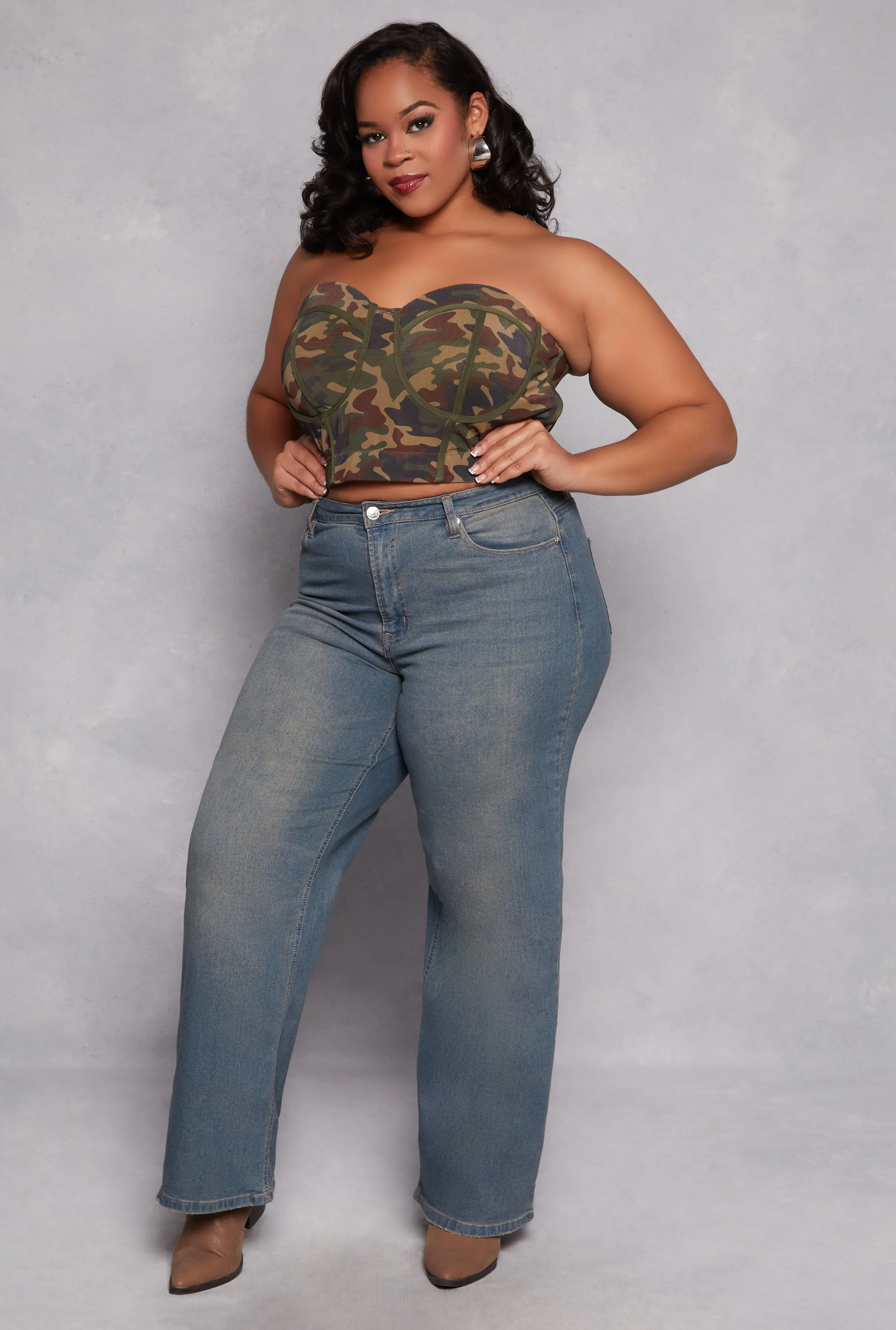 Plus Size Mesh Camo Bustier Top sold by Rainbow product image thumbnail 2