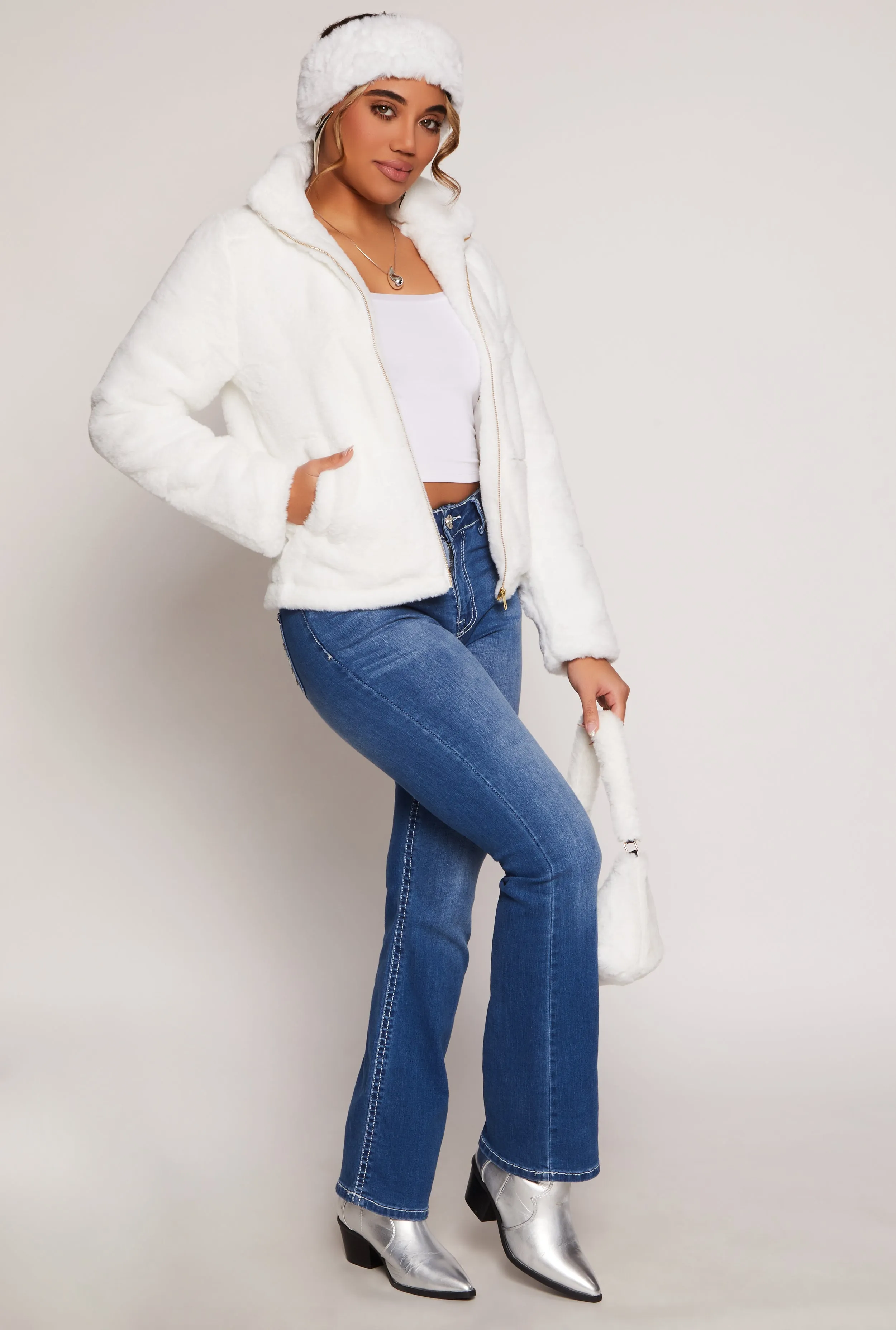 Mock Neck Faux Fur Jacket sold by Rainbow product image thumbnail 2