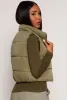 Zip Front Cropped Puffer Vest sold by Rainbow