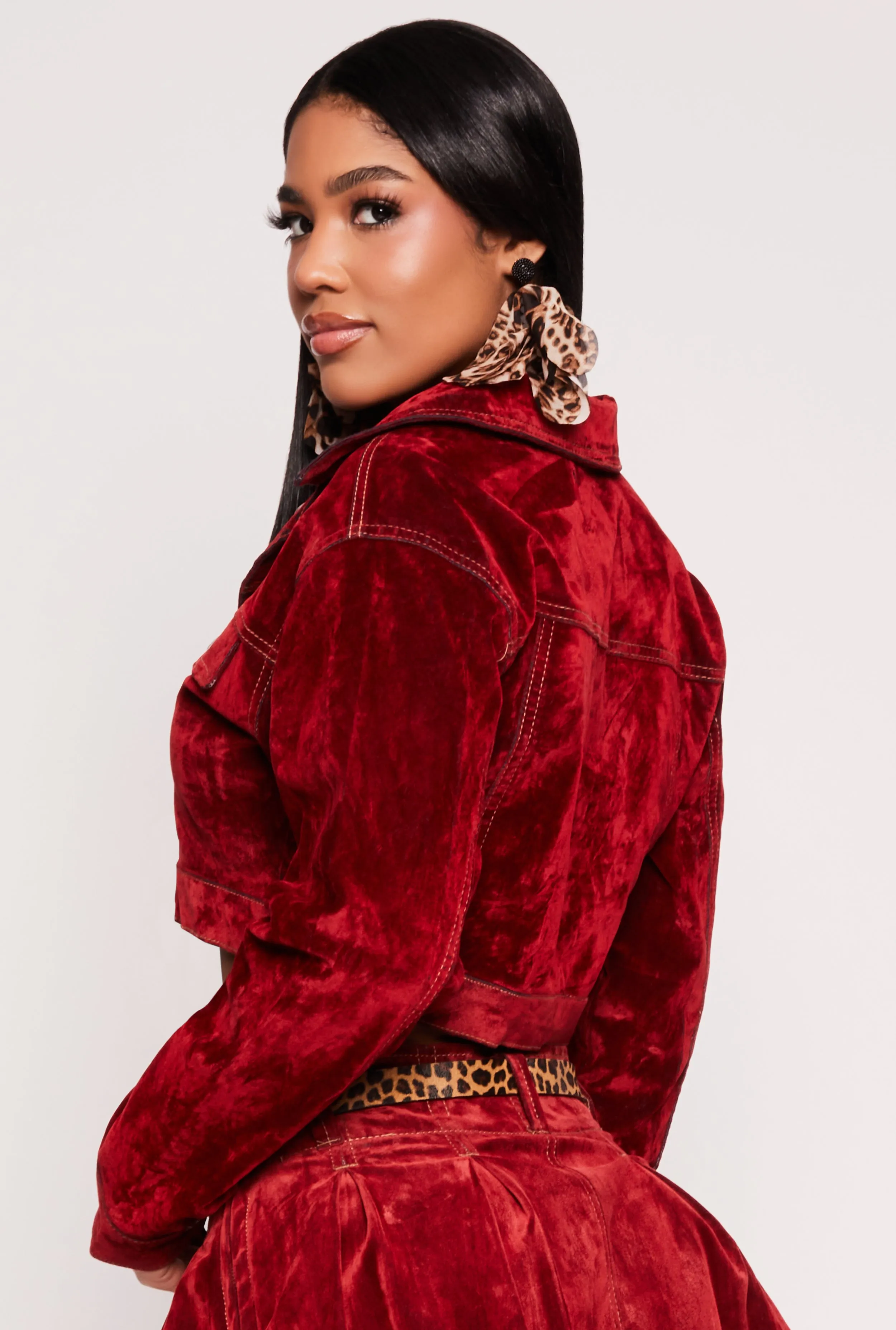 Almost Famous Velvet Flocked Denim Jacket sold by Rainbow product image thumbnail 3