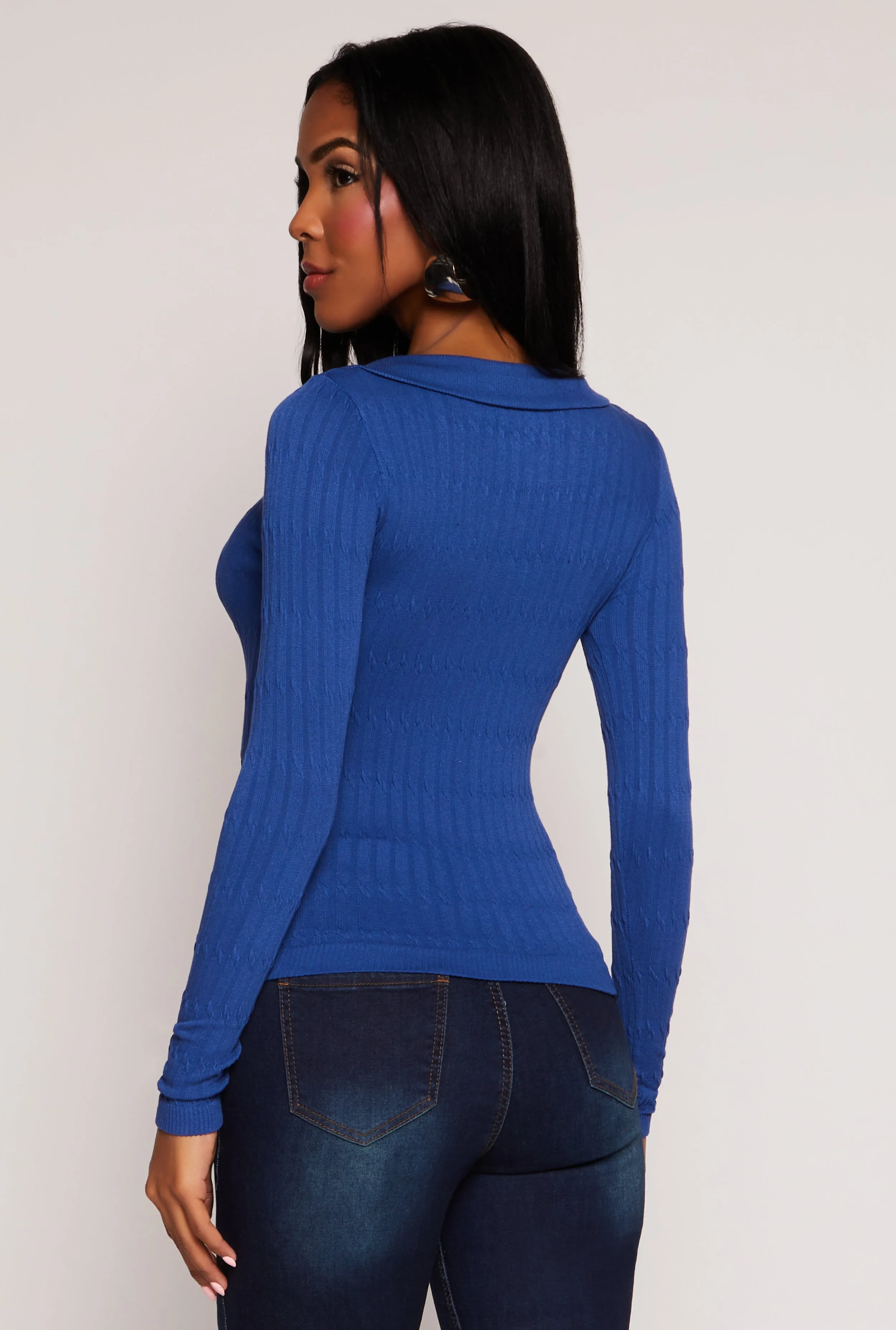 Johnny Collar Seamless Long Sleeve Top sold by Rainbow product image thumbnail 3