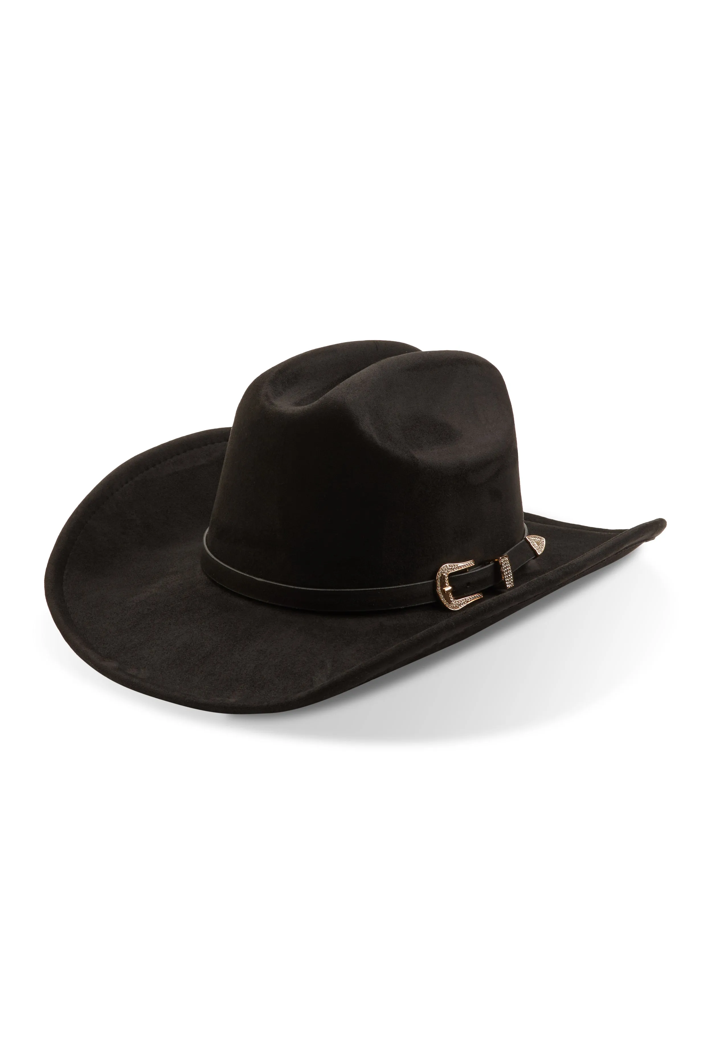 Rhinestone Buckle Faux Suede Cowboy Hat sold by Rainbow product image thumbnail 3