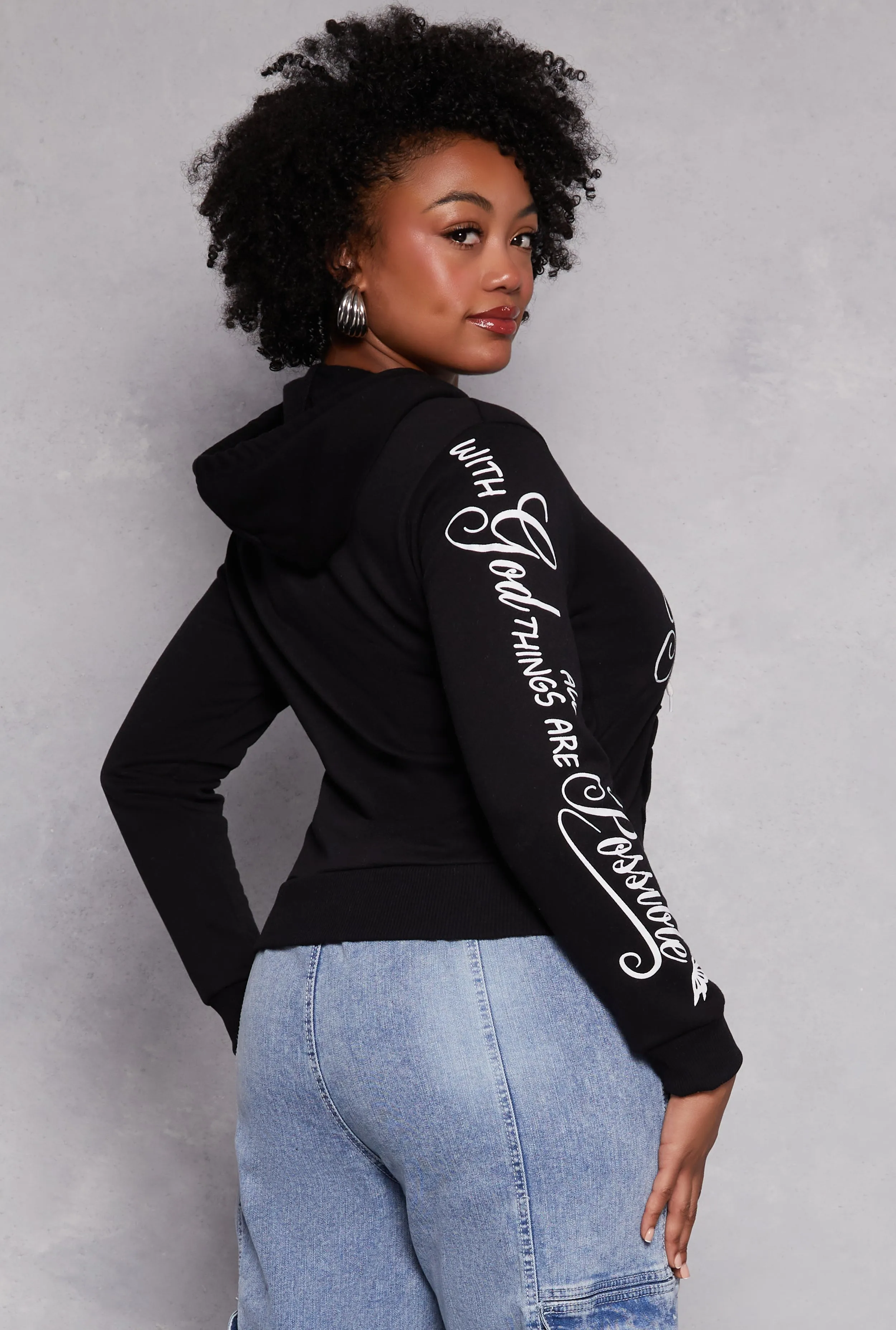 Plus Size With God Hooded Sweatshirt sold by Rainbow product image thumbnail 3