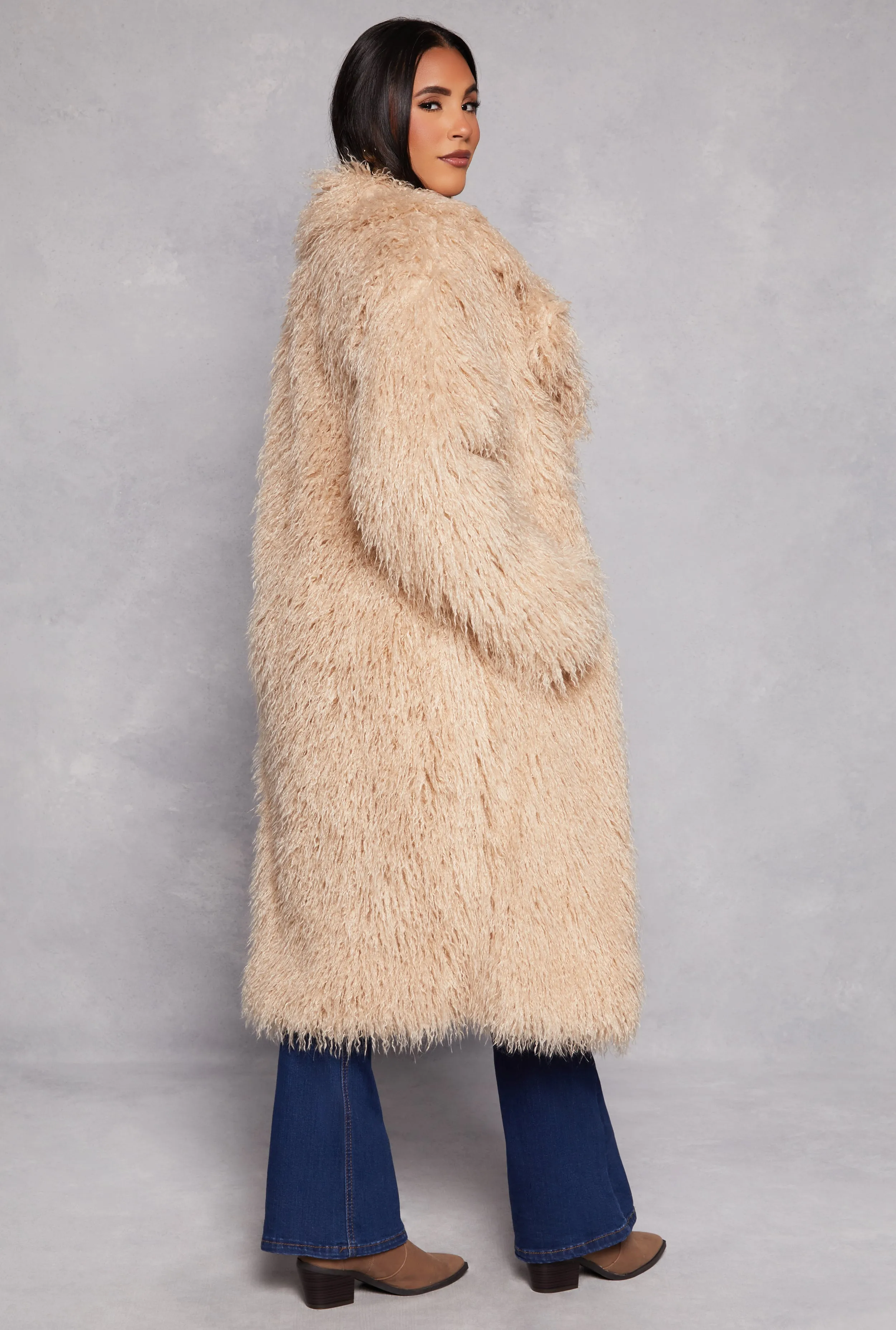 Shaggy Faux Fur Long Coat sold by Rainbow product image thumbnail 3