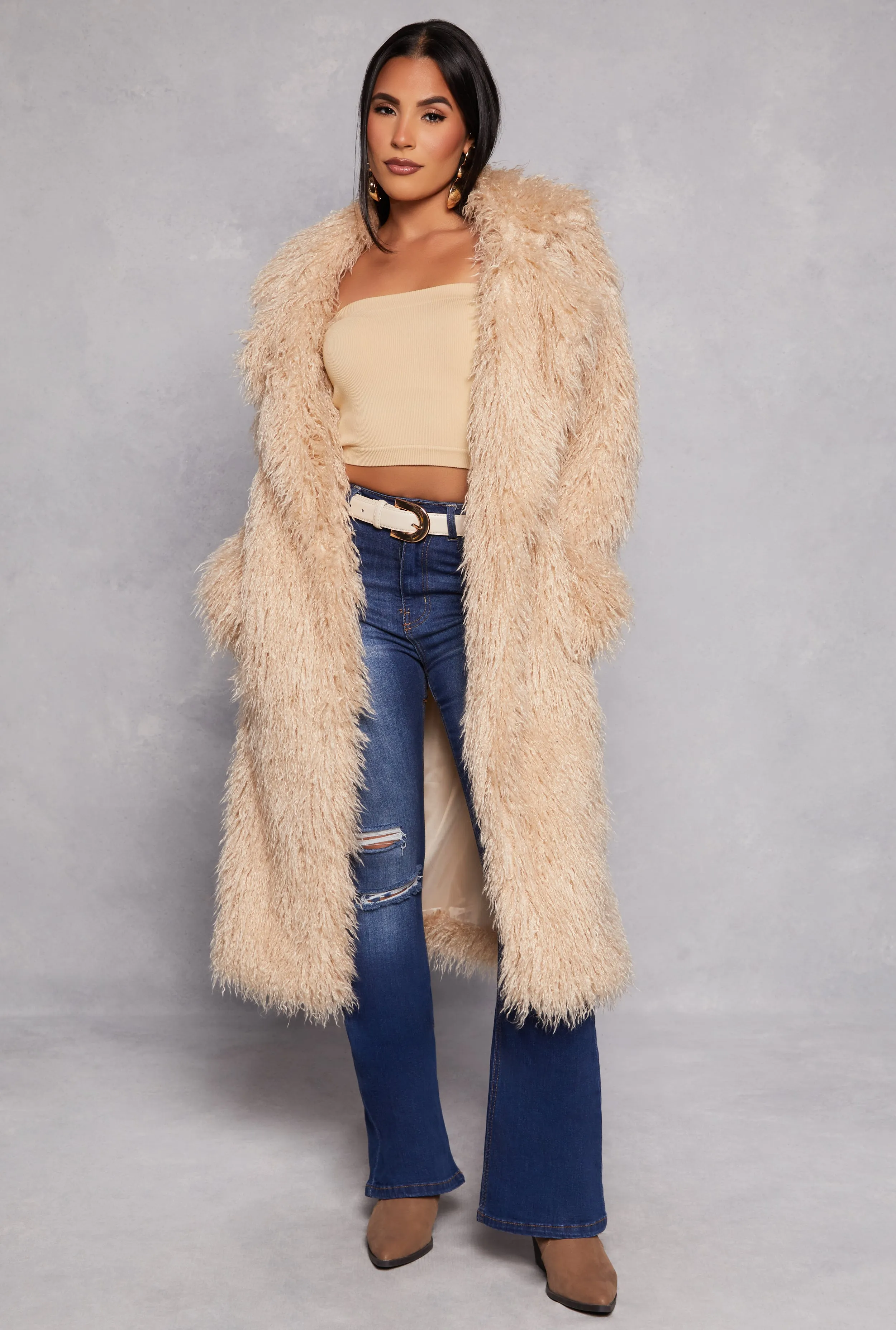 Shaggy Faux Fur Long Coat sold by Rainbow product image thumbnail 2