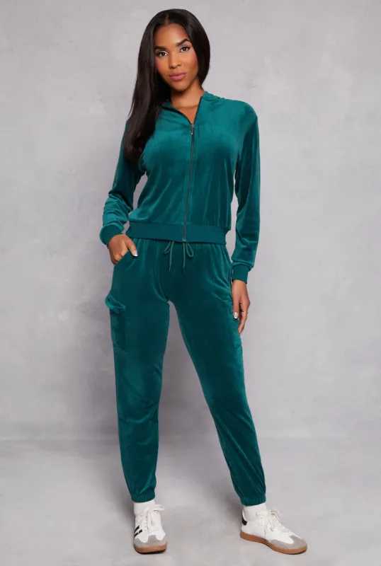 Velour Drawstring Cargo Sweatpants sold by Rainbow