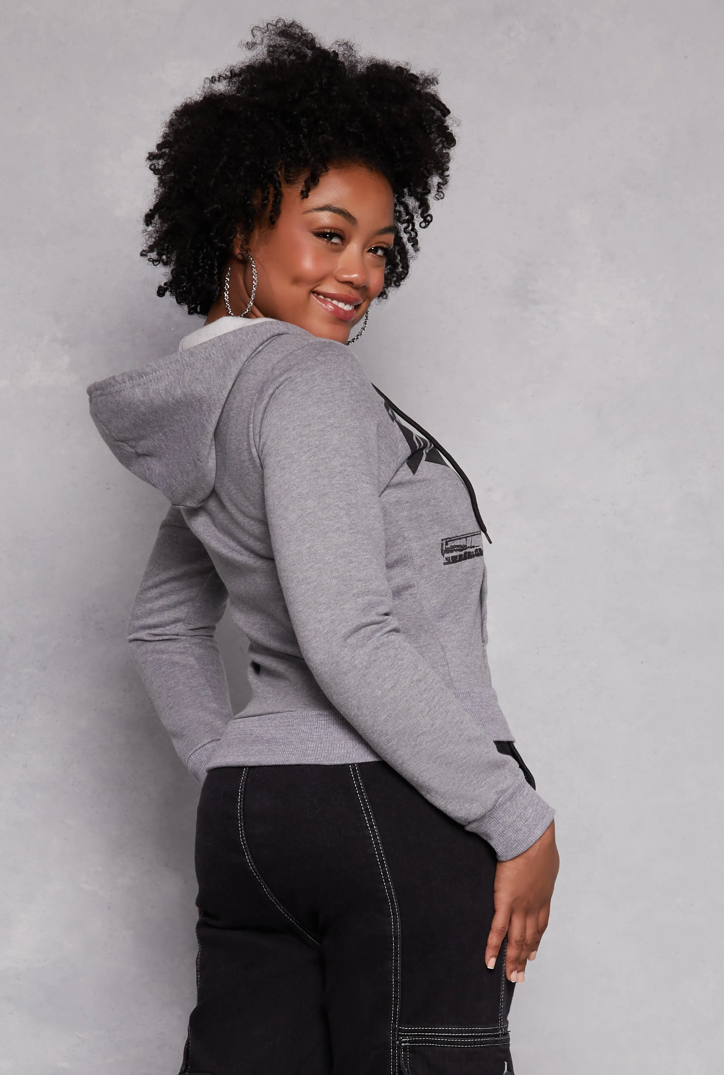 Plus Size Brooklyn Graphic Zip Front Hoodie sold by Rainbow product image thumbnail 3