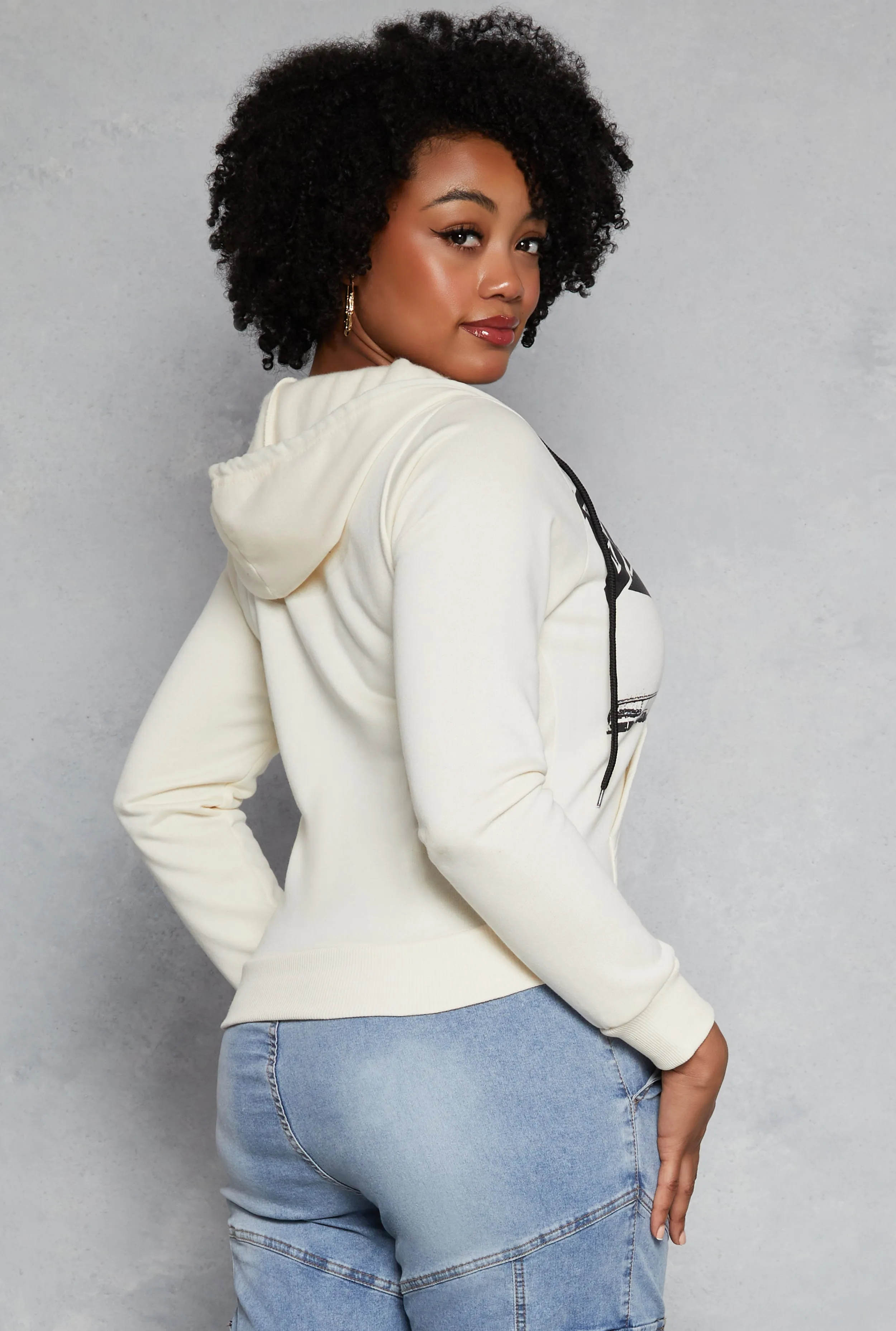 Plus Size Brooklyn Graphic Zip Front Hoodie sold by Rainbow product image thumbnail 3