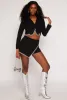 Rhinestone Trim Fringe Cropped Blazer sold by Rainbow