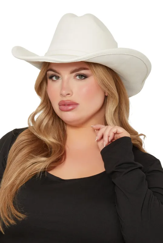 Rhinestone Buckle Faux Suede Cowboy Hat sold by Rainbow