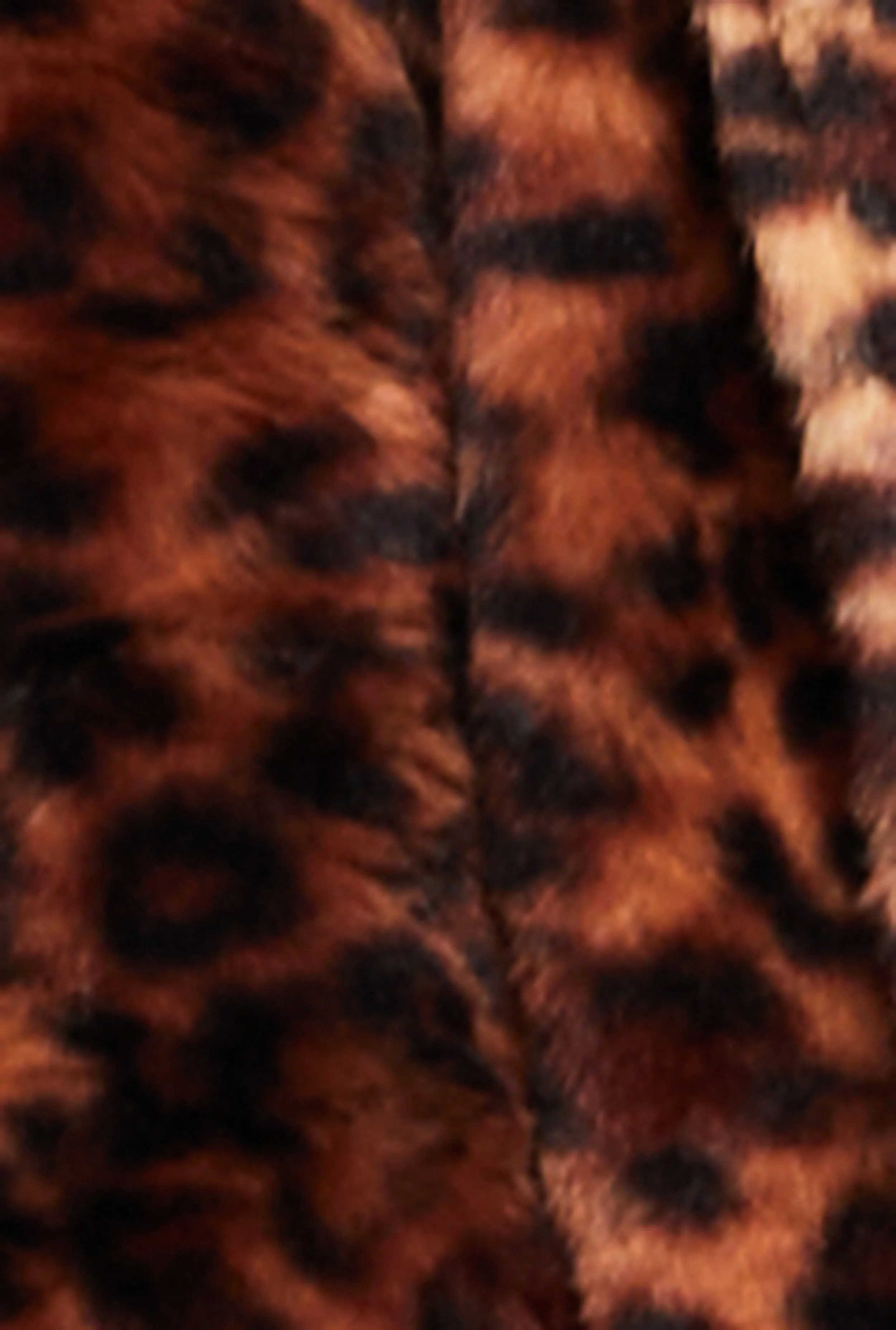 Faux Fur Animal Print Long Coat sold by Rainbow product image thumbnail 4