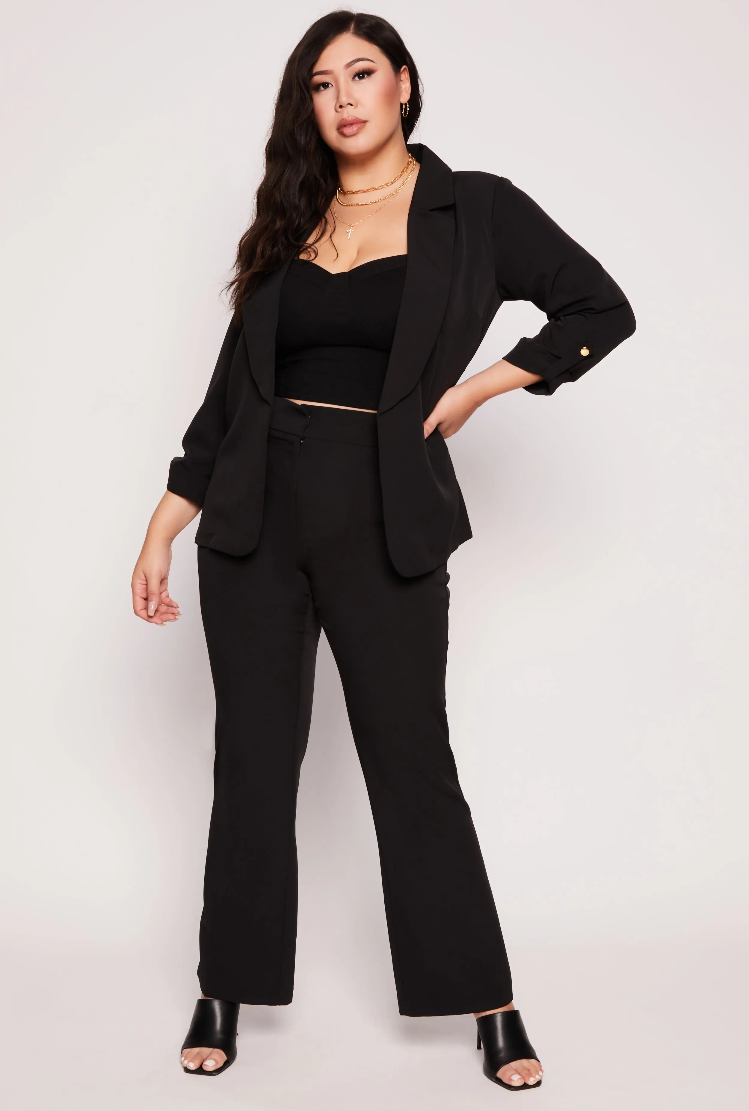 Plus Size Tabbed Long Sleeve Blazer sold by Rainbow product image thumbnail 2