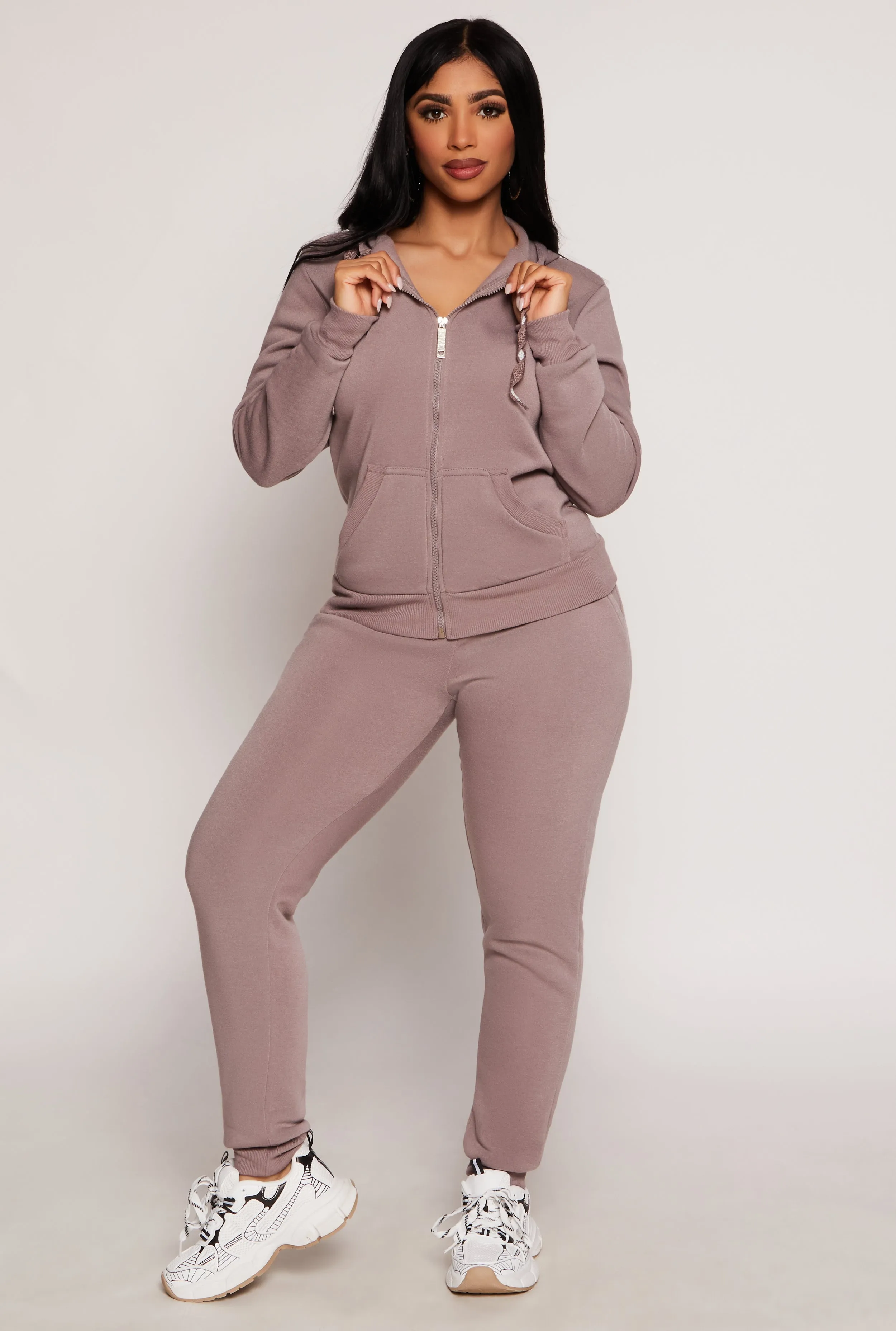 Fleece High Waist Drawstring Joggers sold by Rainbow