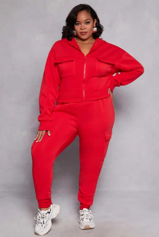 Plus Size Fleece Lined Cargo Joggers sold by Rainbow