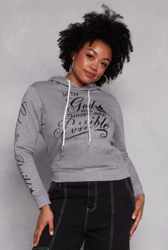 Plus Size With God Hooded Sweatshirt sold by Rainbow