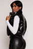 Faux Patent Leather Zip Front Puffer Vest sold by Rainbow
