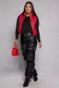 Faux Leather Cropped Puffer Vest sold by Rainbow