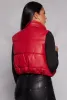 Faux Leather Cropped Puffer Vest sold by Rainbow