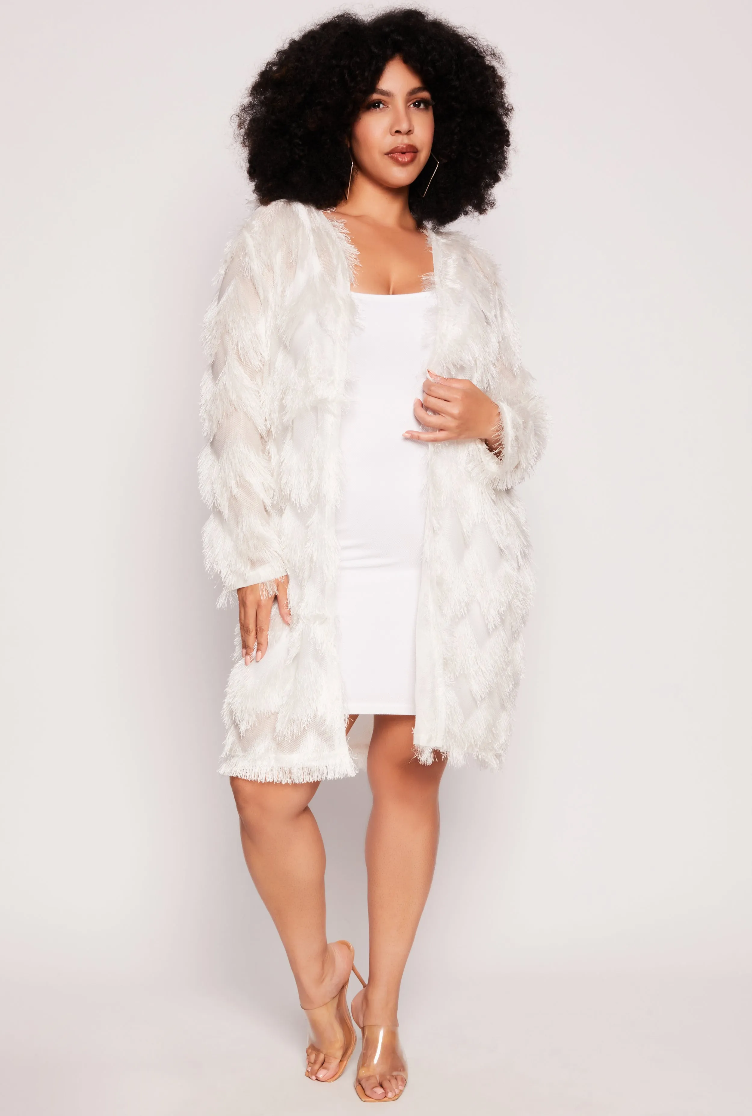 Plus Size Chevron Eyelash Knit Duster sold by Rainbow product image thumbnail 2