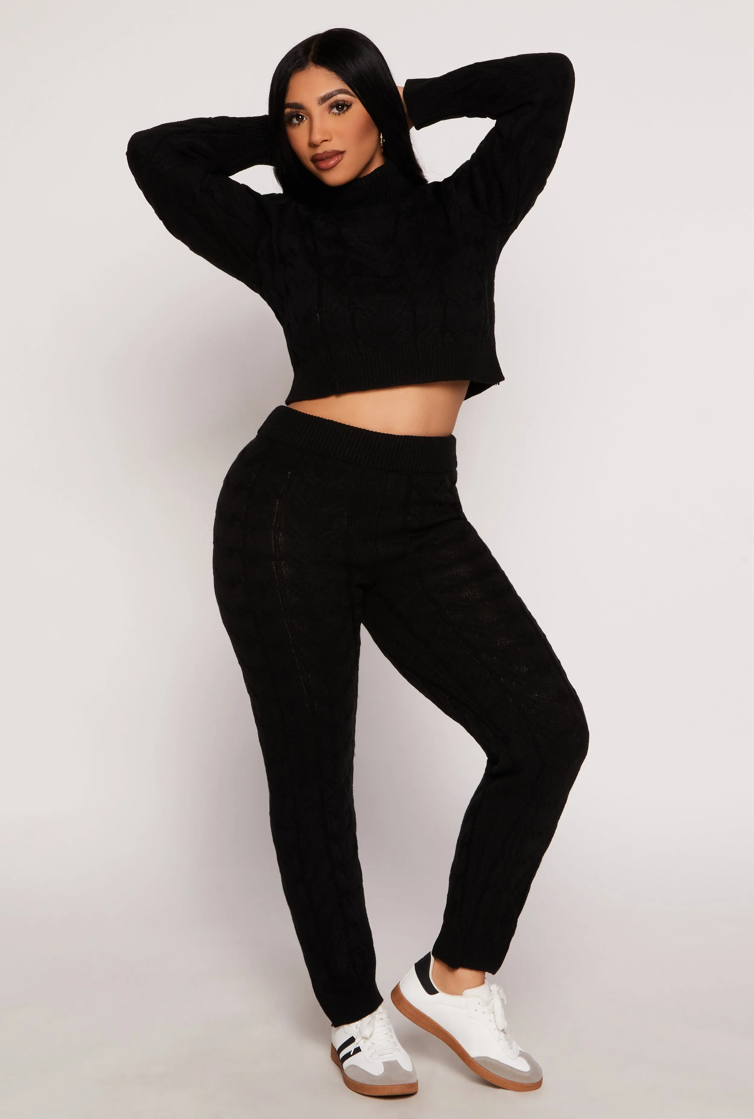 Cable Knit Turtleneck Cropped Sweater sold by Rainbow product image thumbnail 2