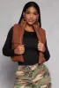 Faux Leather Cropped Puffer Vest sold by Rainbow