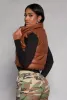 Faux Leather Cropped Puffer Vest sold by Rainbow