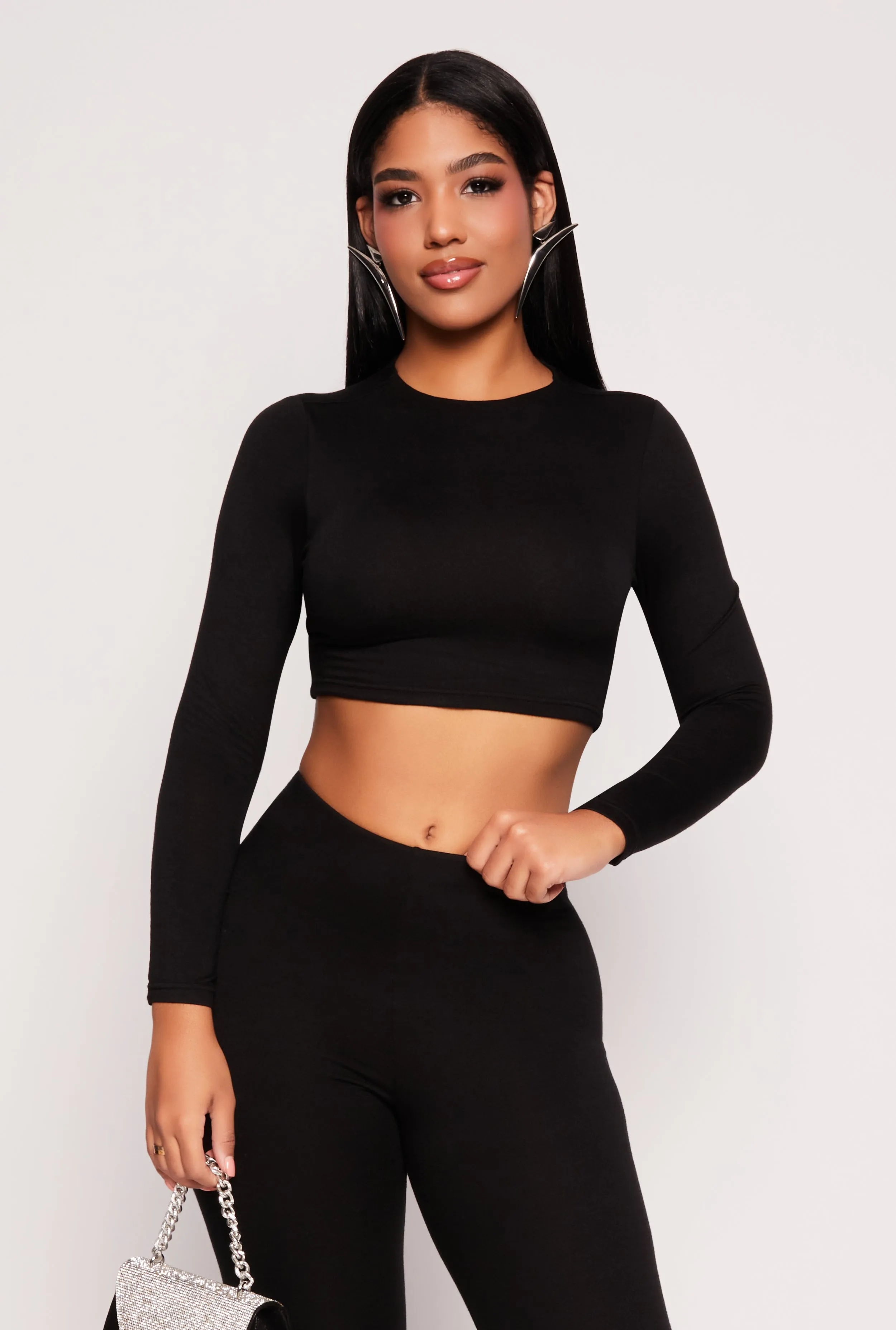 Soft Knit Crew Neck Crop Top sold by Rainbow