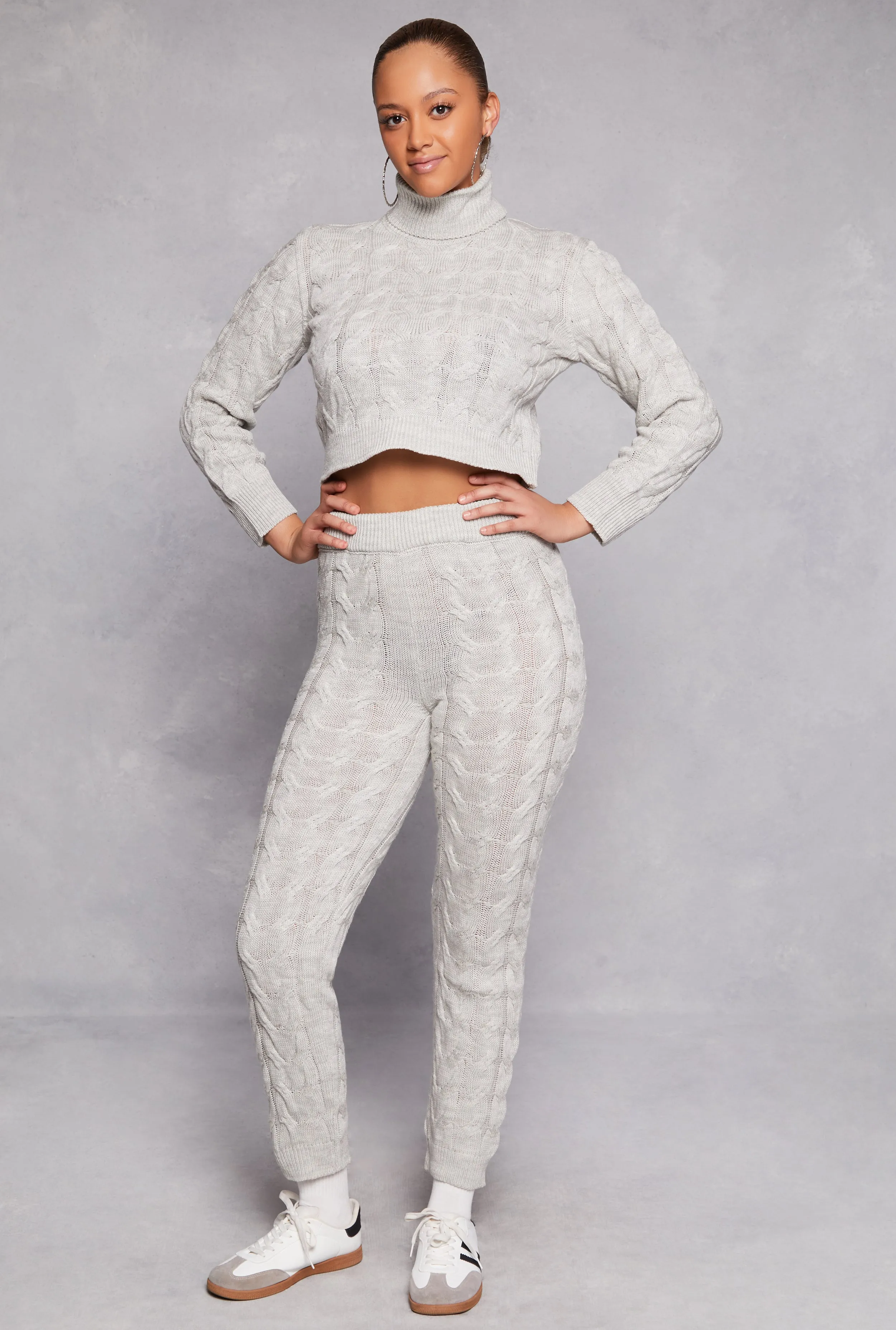 Cable Knit Turtleneck Cropped Sweater sold by Rainbow product image thumbnail 2