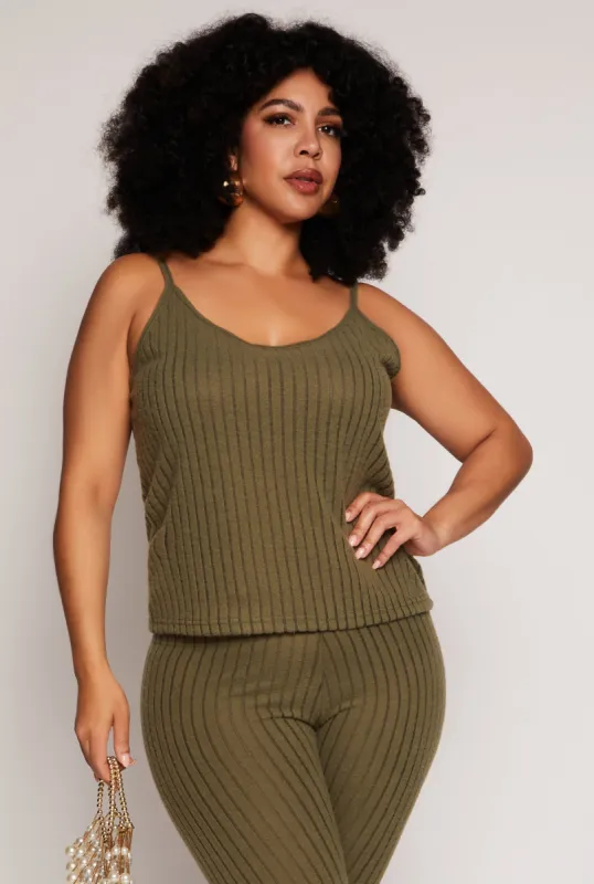 Plus Size Brushed Ribbed Knit Cami sold by Rainbow