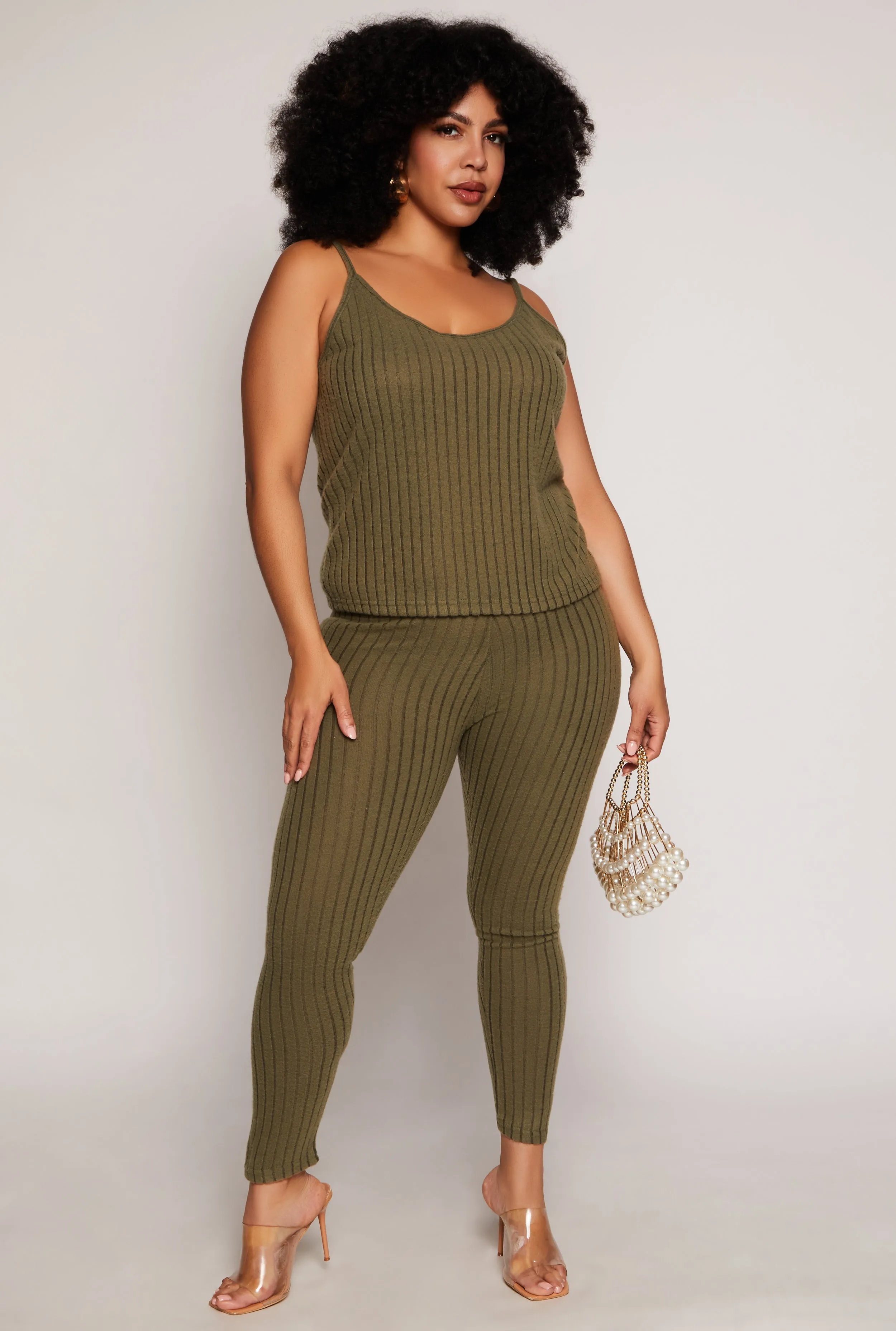 Plus Size Brushed Ribbed Knit Cami sold by Rainbow product image thumbnail 2