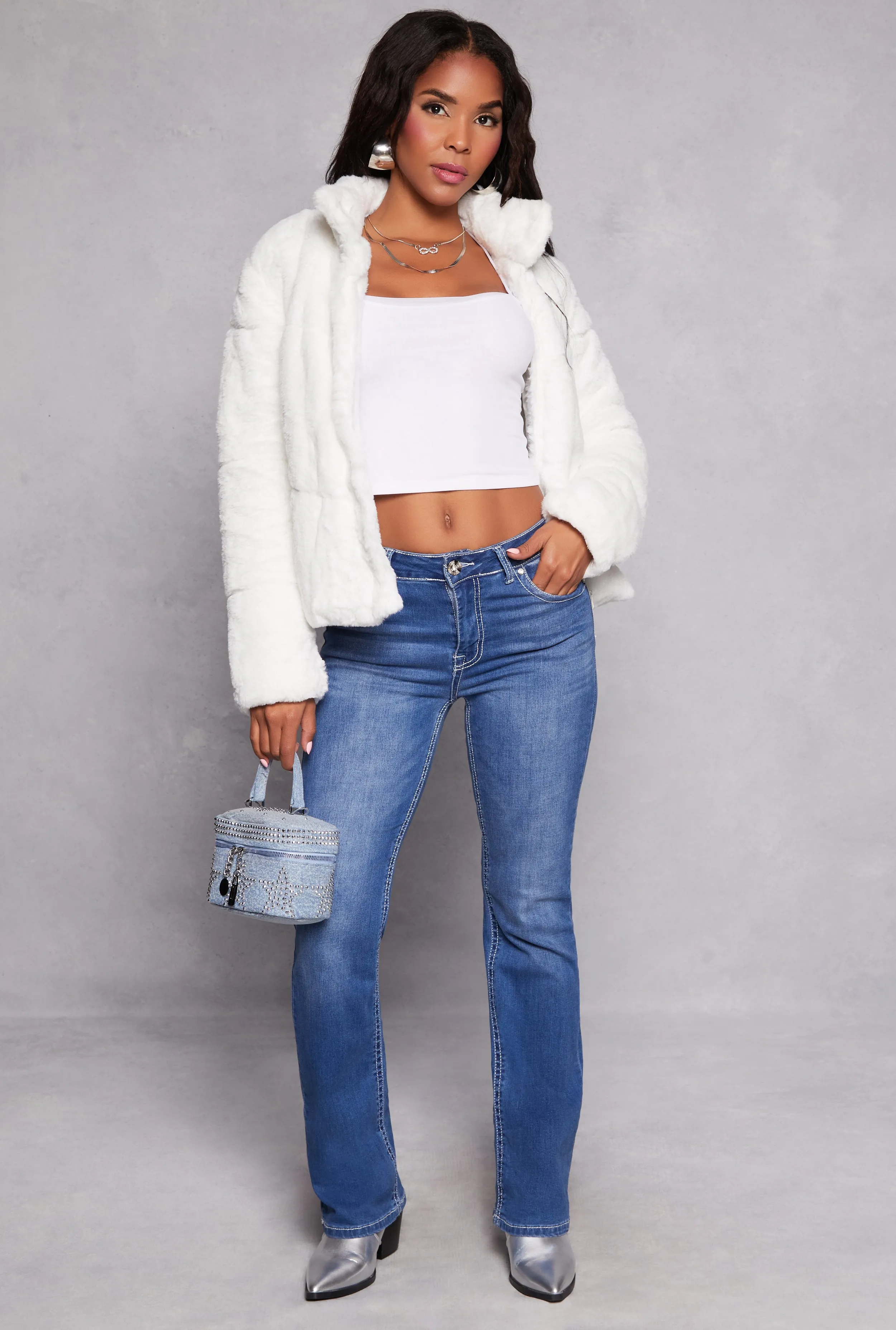 Faux Fur Zip Front Jacket sold by Rainbow product image thumbnail 2