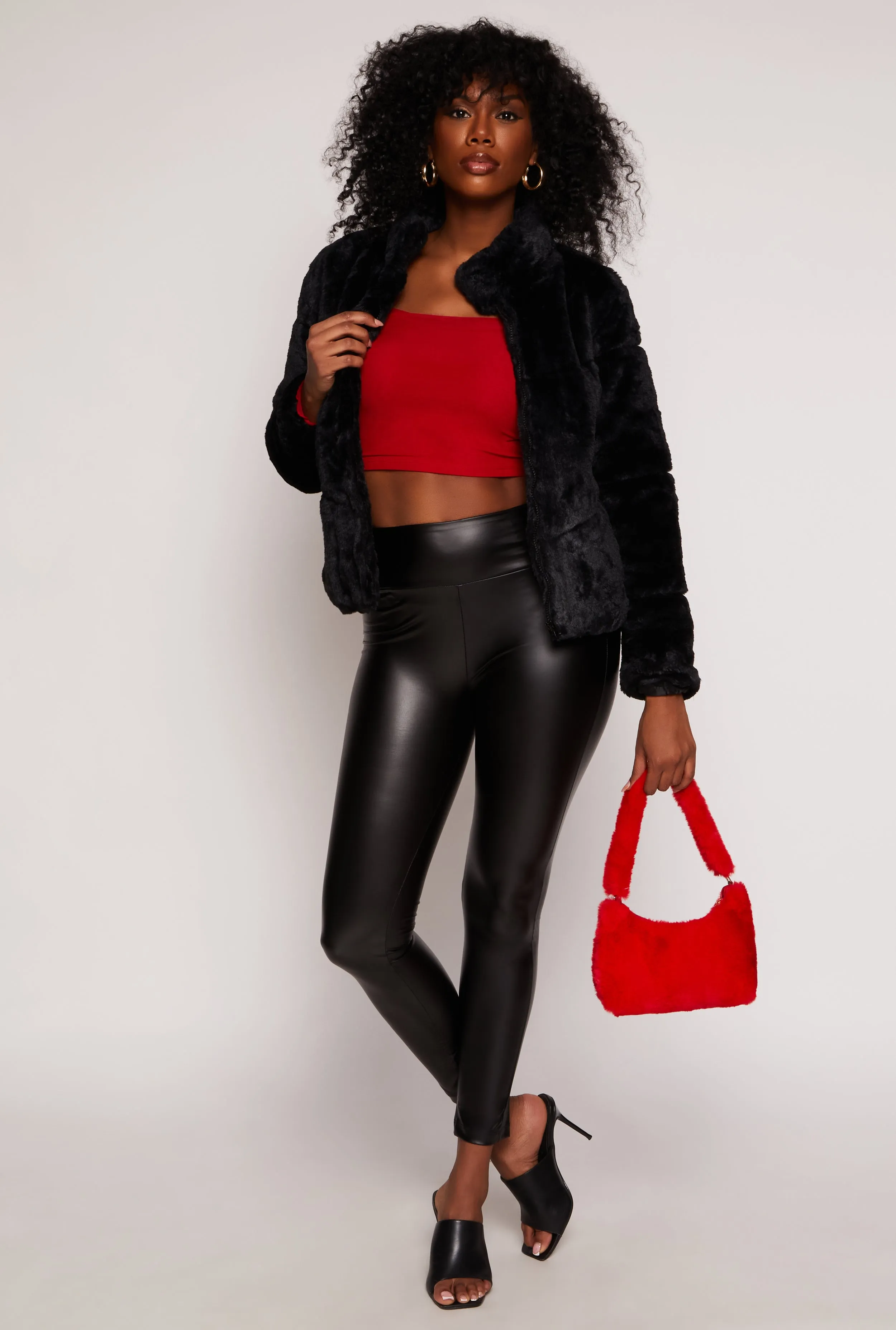 Faux Fur Zip Front Jacket sold by Rainbow product image thumbnail 2