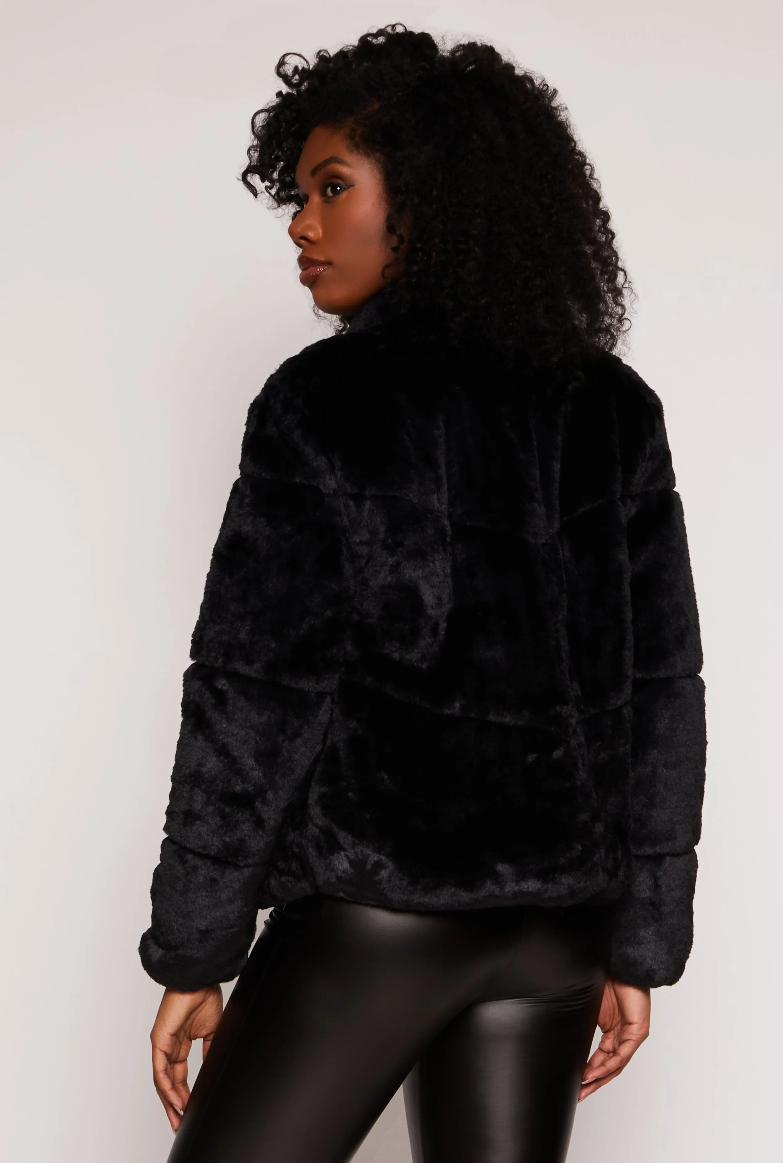 Faux Fur Zip Front Jacket sold by Rainbow product image thumbnail 3