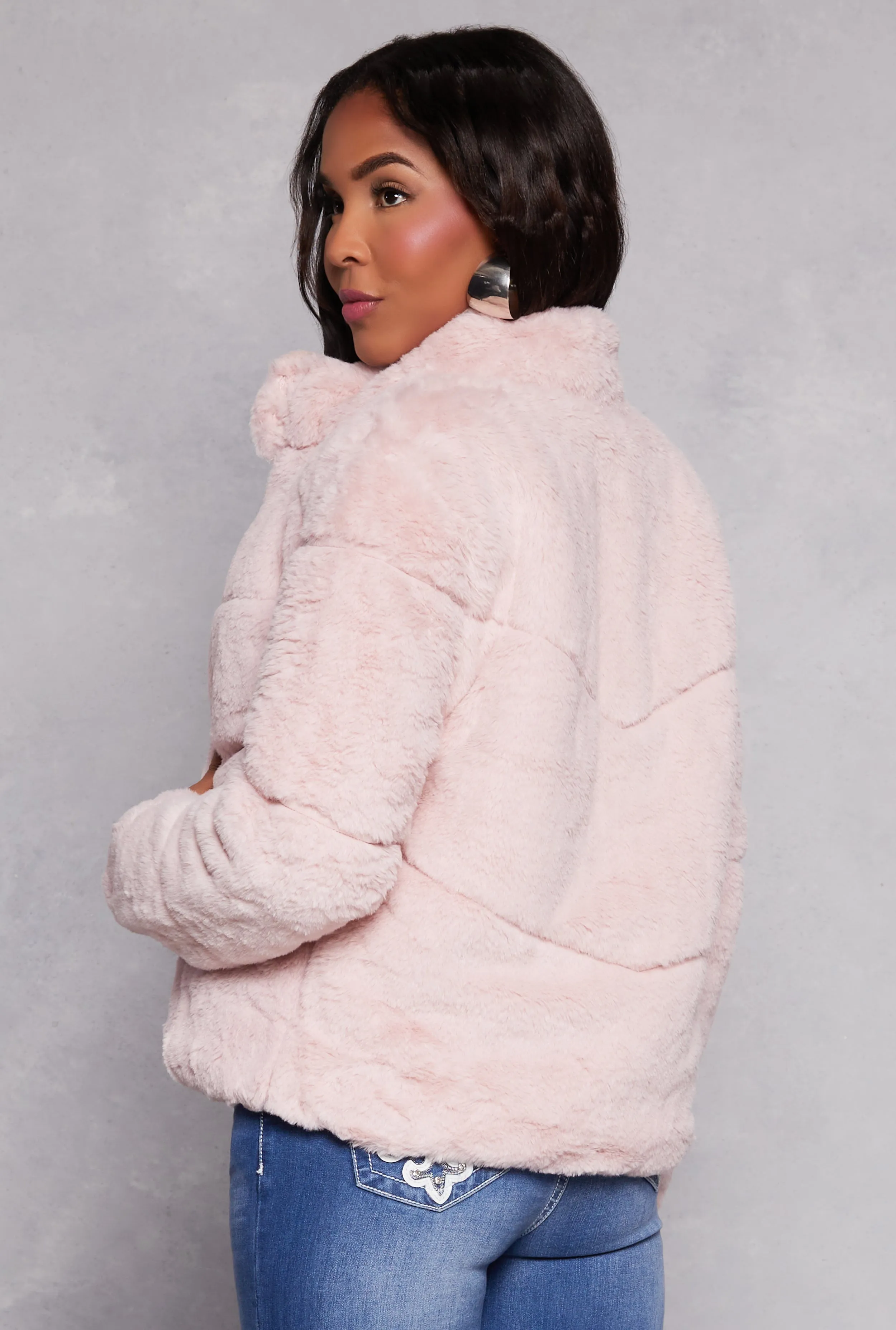Faux Fur Zip Front Jacket sold by Rainbow product image thumbnail 3