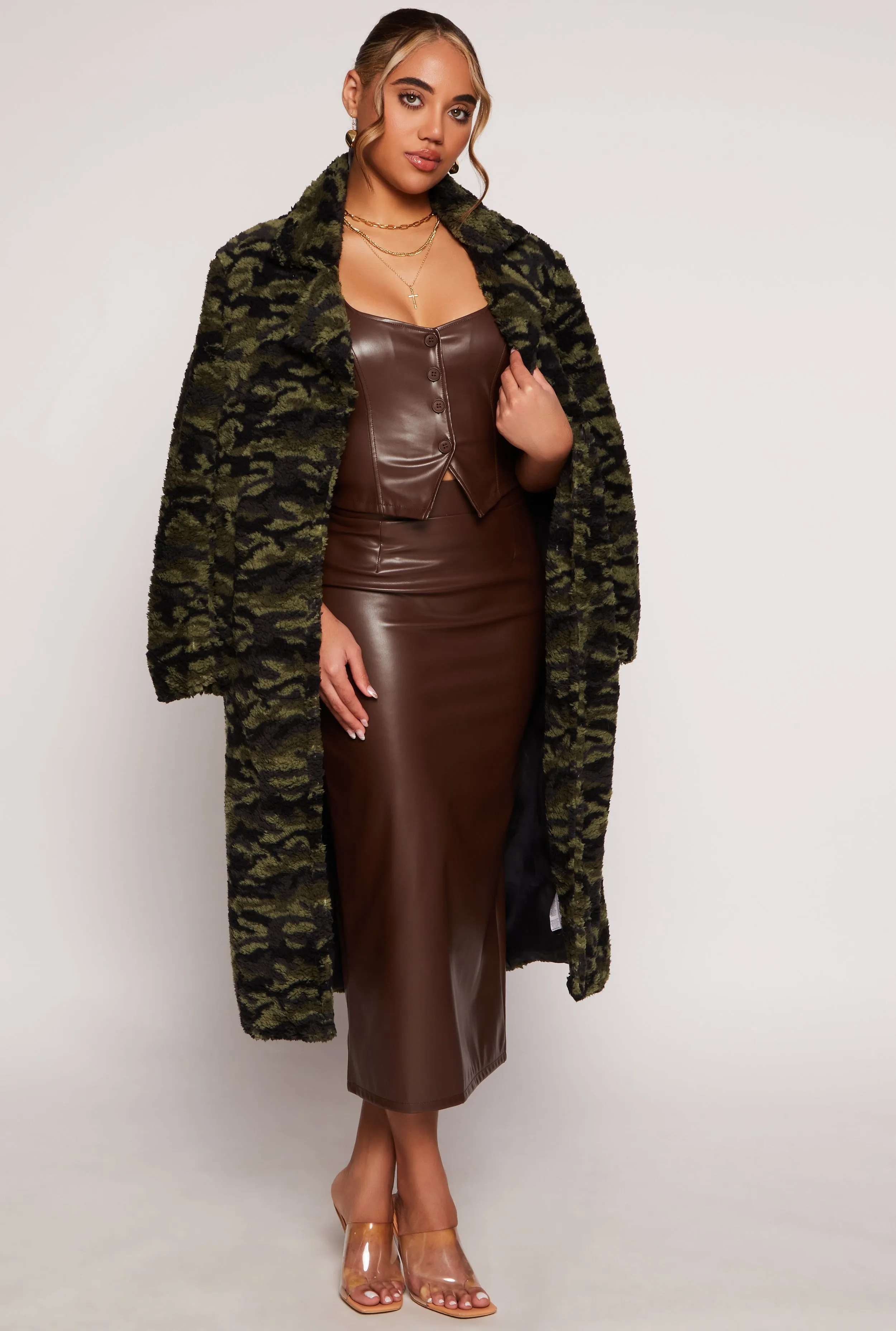 Sherpa Printed Pattern Teddy Coat sold by Rainbow product image thumbnail 2