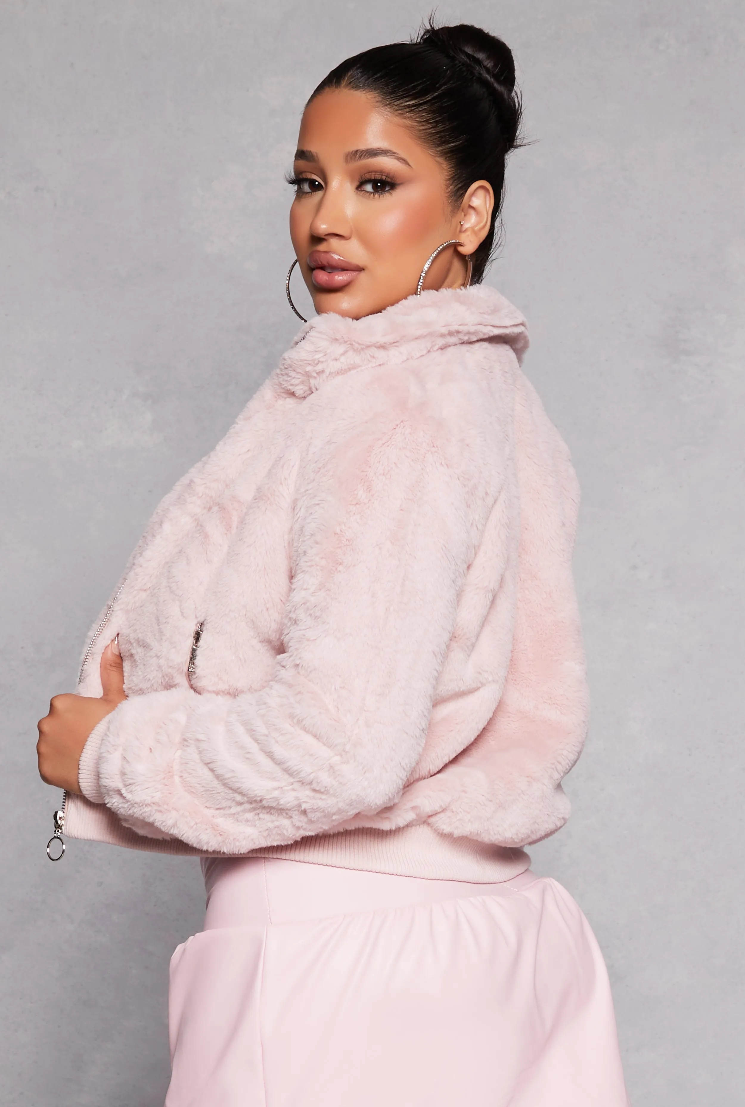Faux Fur Bomber Jacket sold by Rainbow product image thumbnail 3