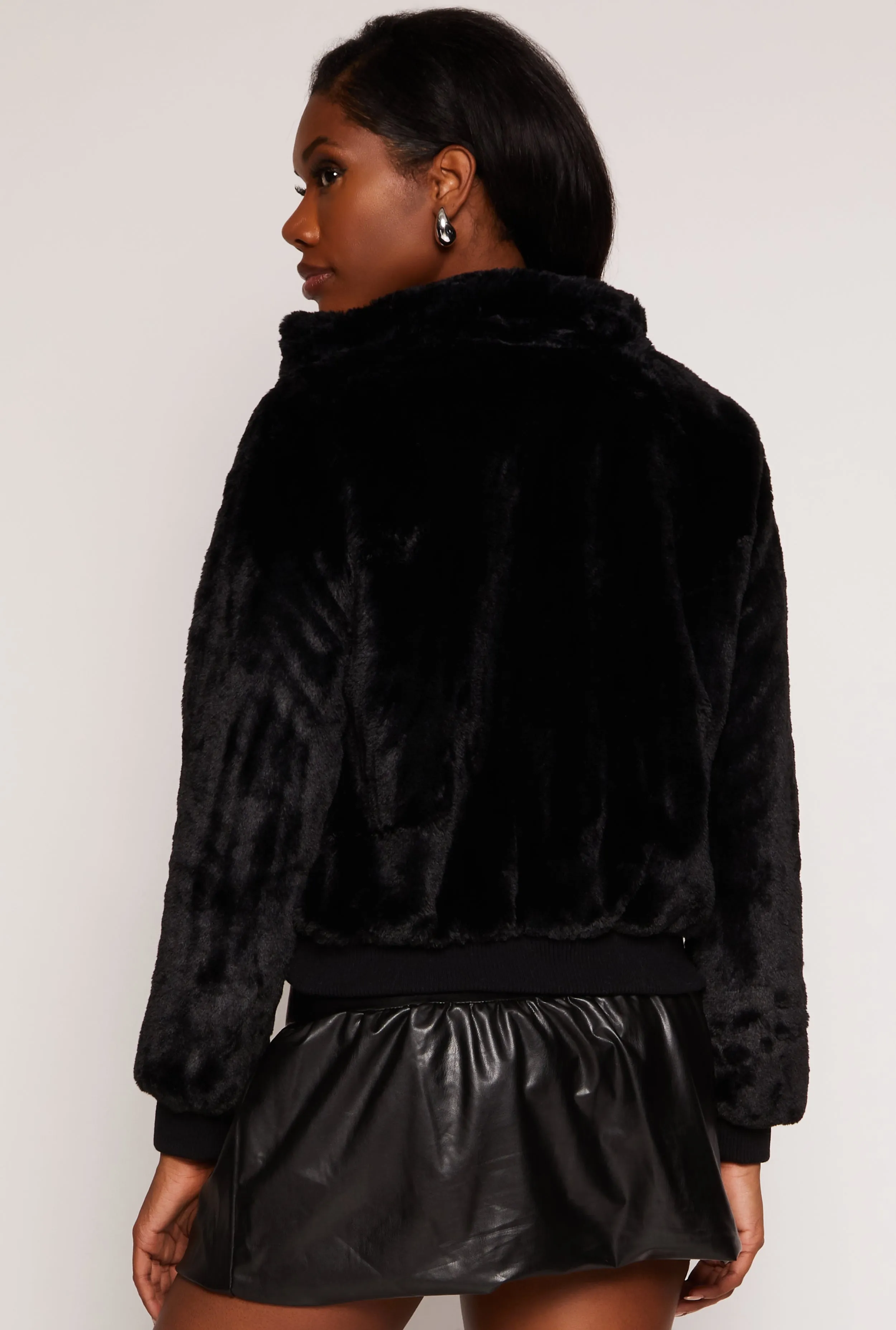 Faux Fur Bomber Jacket sold by Rainbow product image thumbnail 3