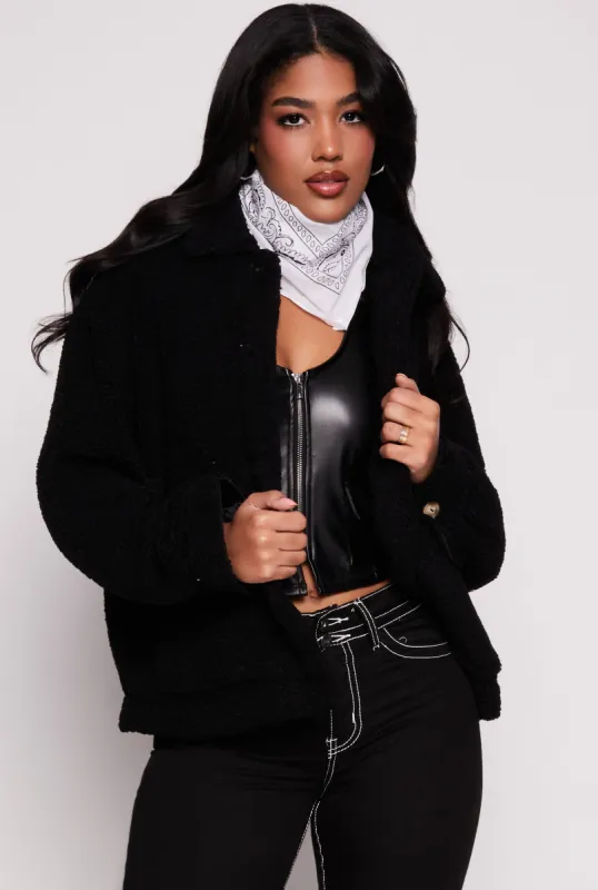 Sherpa Teddy Shacket sold by Rainbow