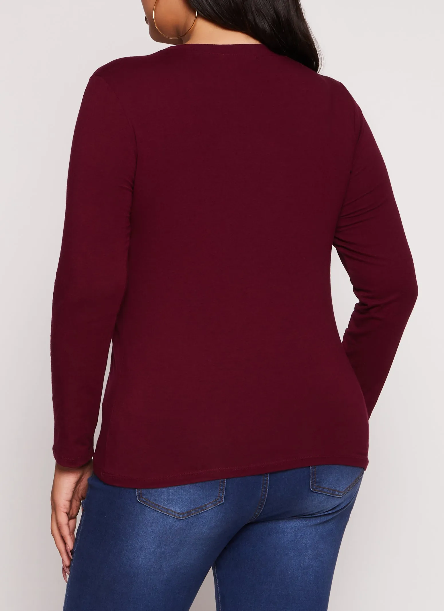 Plus Size Long Sleeve Basic T Shirt sold by Rainbow product image thumbnail 3