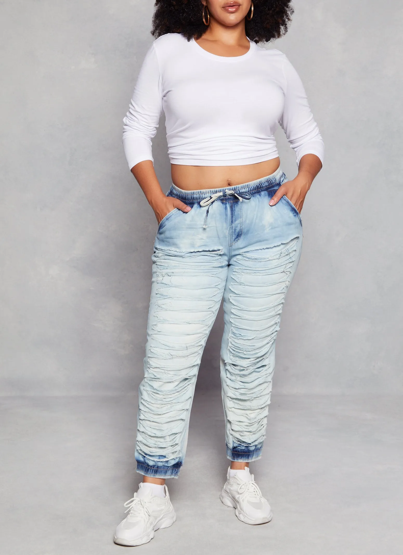 Plus Size Long Sleeve Basic T Shirt sold by Rainbow product image thumbnail 2