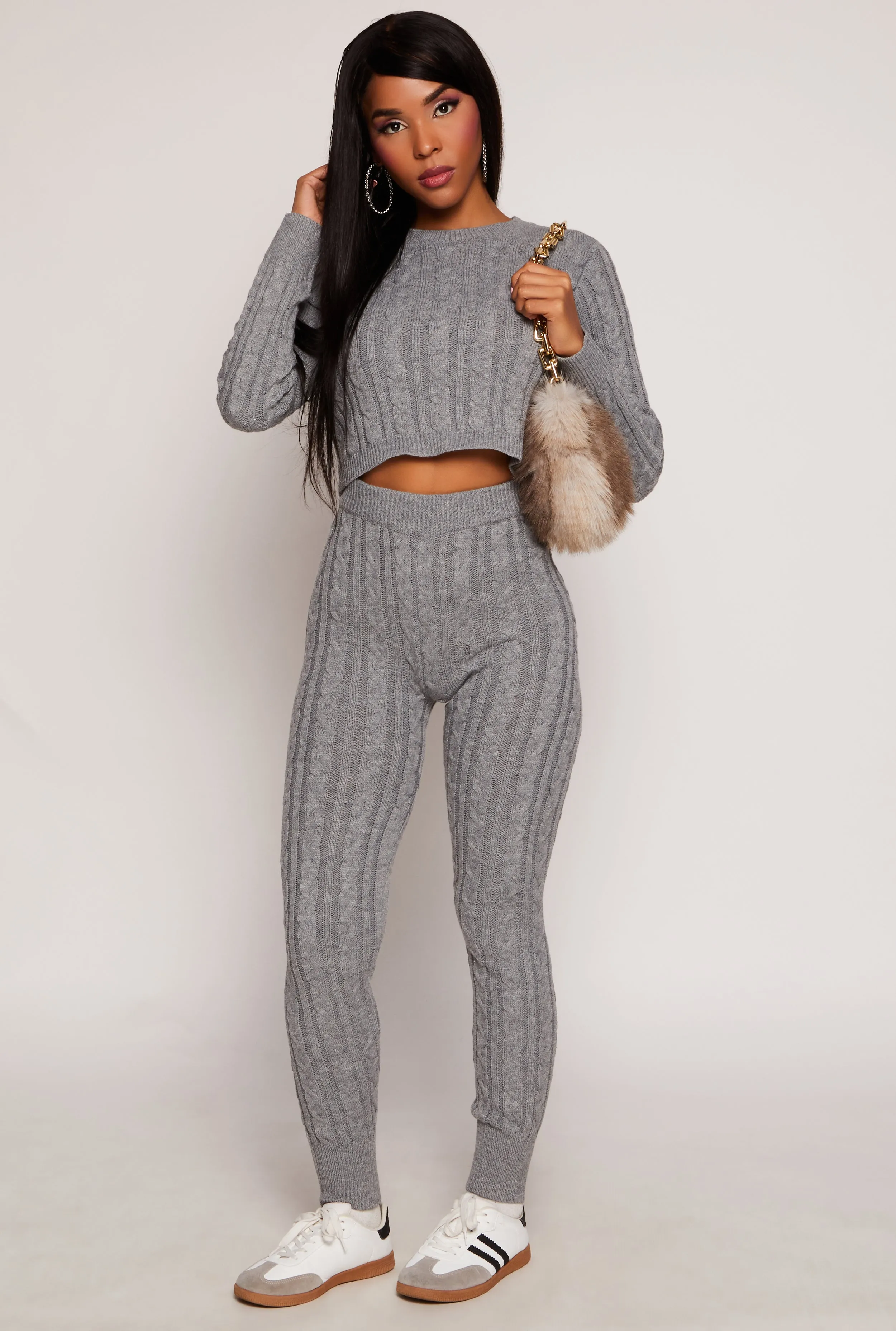 Cable Knit Cropped Sweater sold by Rainbow product image thumbnail 2