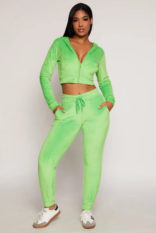 Velour Drawstring Joggers sold by Rainbow