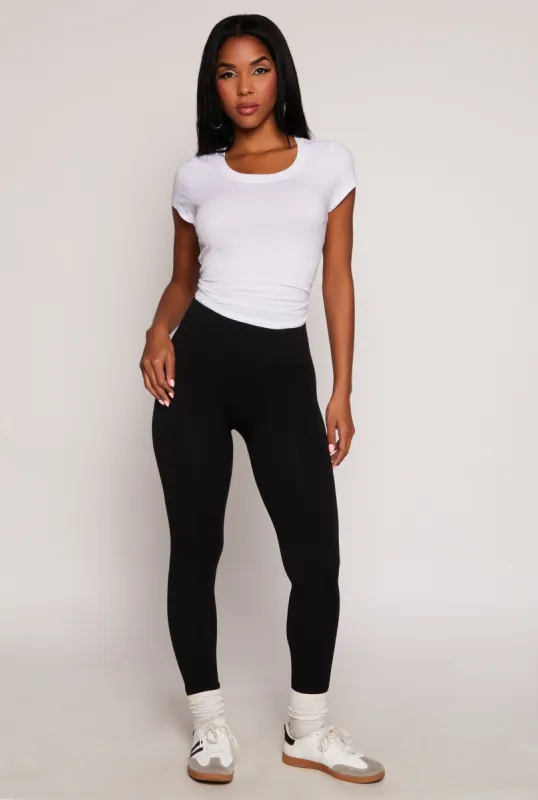 Textured Knit Fleece Lined Seamless Leggings sold by Rainbow