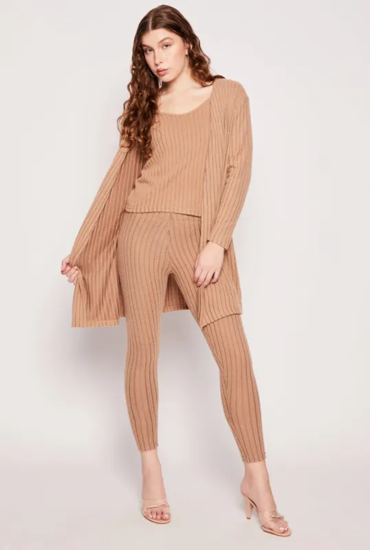 Brushed Ribbed Knit Long Cardigan sold by Rainbow