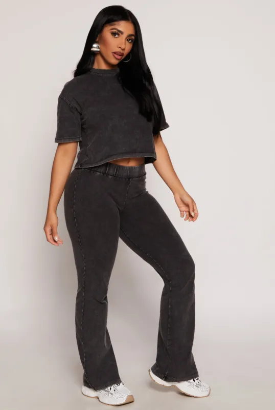 Acid Wash Boot Cut Pants sold by Rainbow